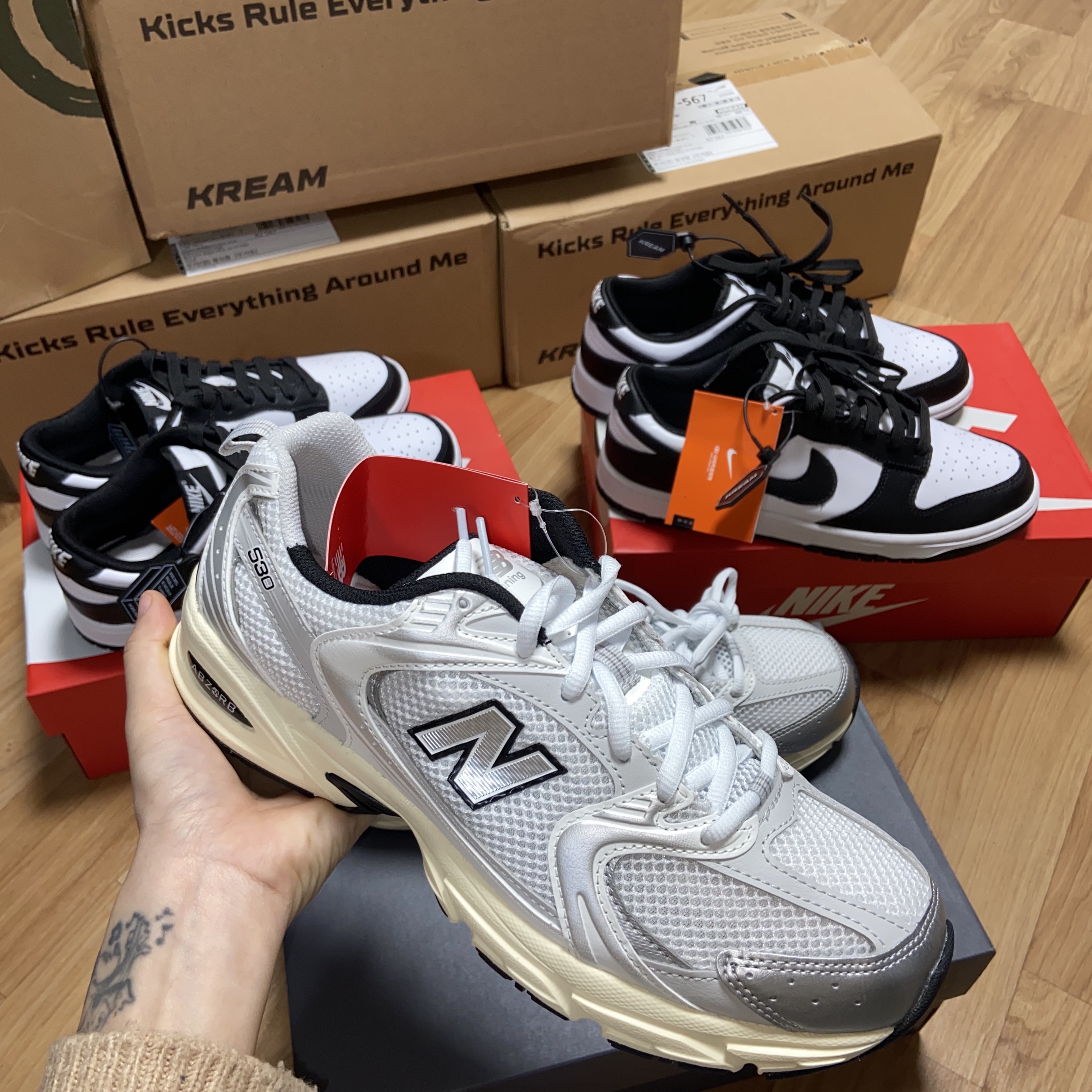 New Balance 530 White 착용 스타일