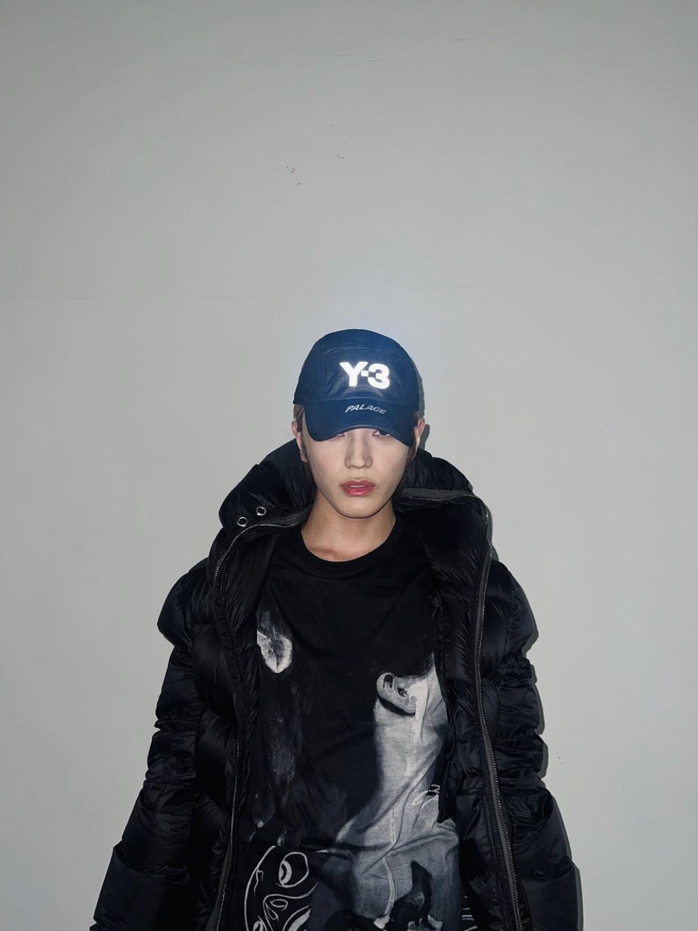 Palace x Y-3 Cap Black - 22FW 착용 스타일 - 2