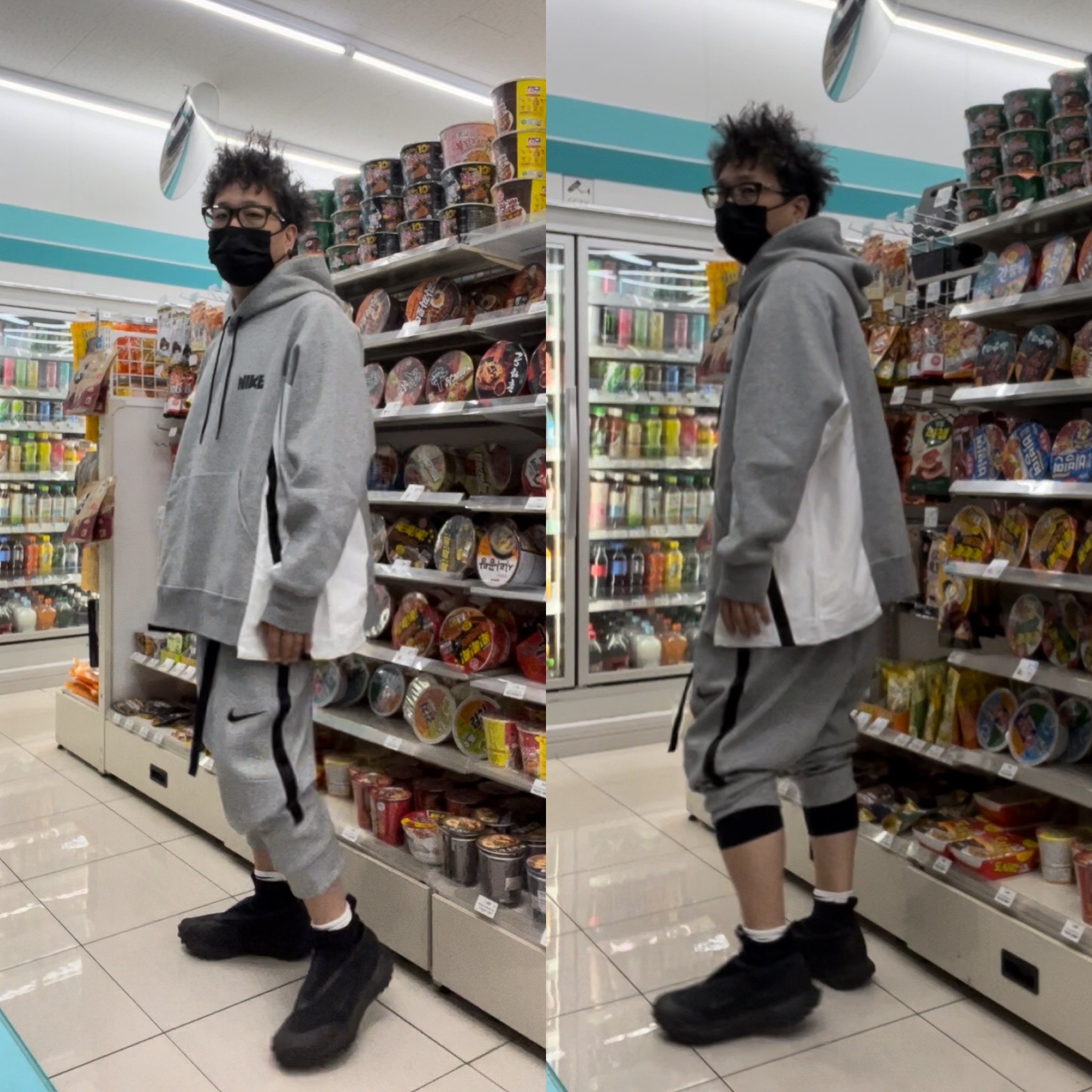 Nike x Sacai NRG Pullover Hoodie Dark Grey Heather - US/EU, Nike ACG Mountain Fly Gore-Tex Black and Dark Grey 착용 스타일 - 1