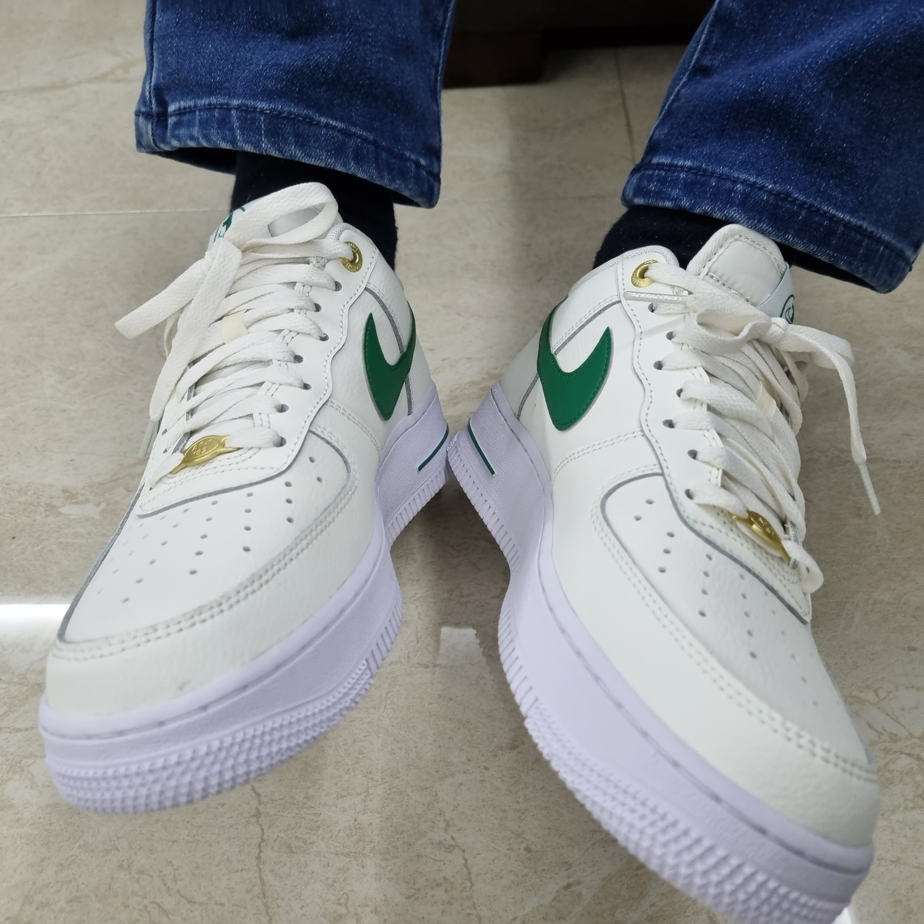 Nike Air Force 1 '07 LV8 40th Anniversary Join Forces Sail Malachite 착용 스타일