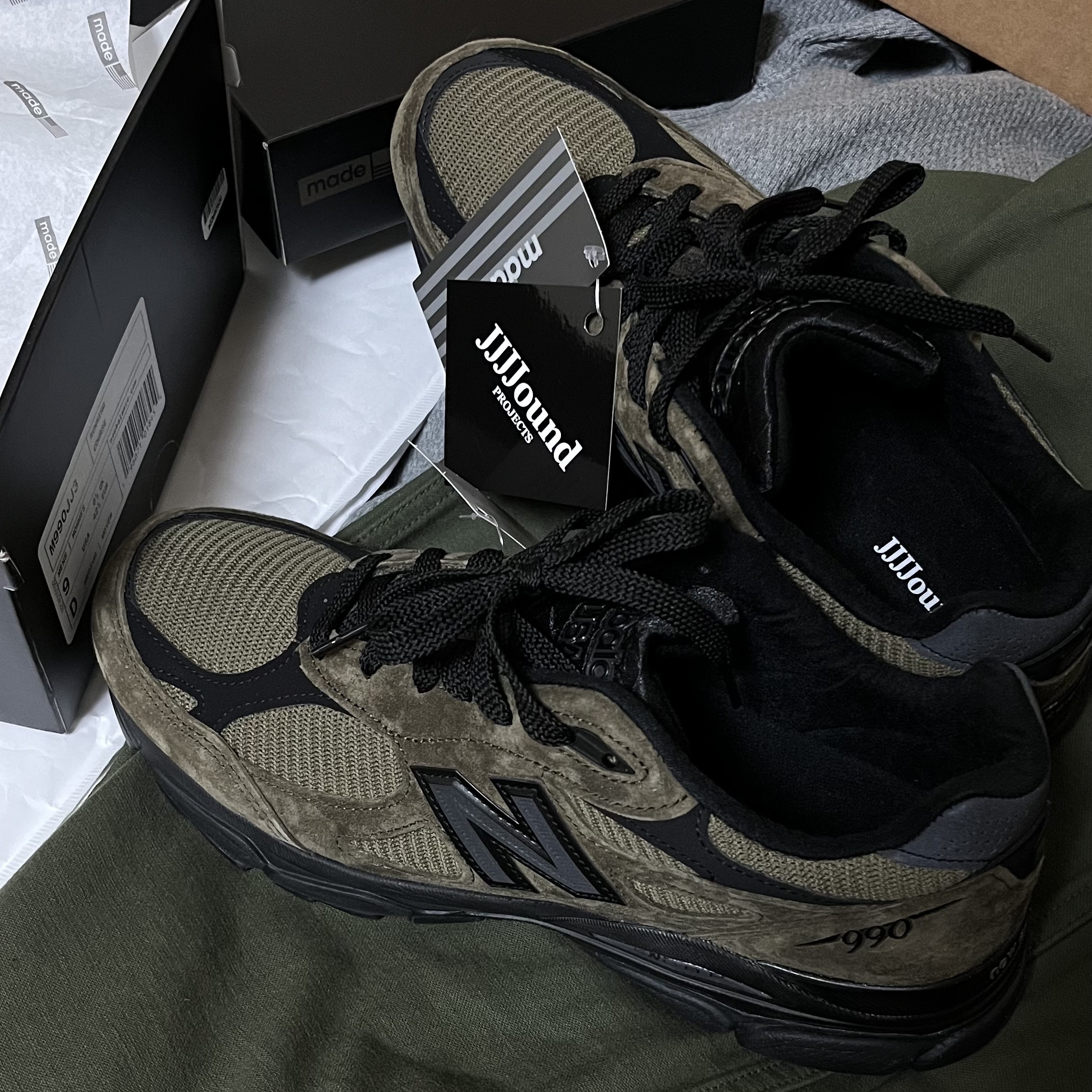 New Balance x JJJJound 990v3 Brown Black 착용 스타일