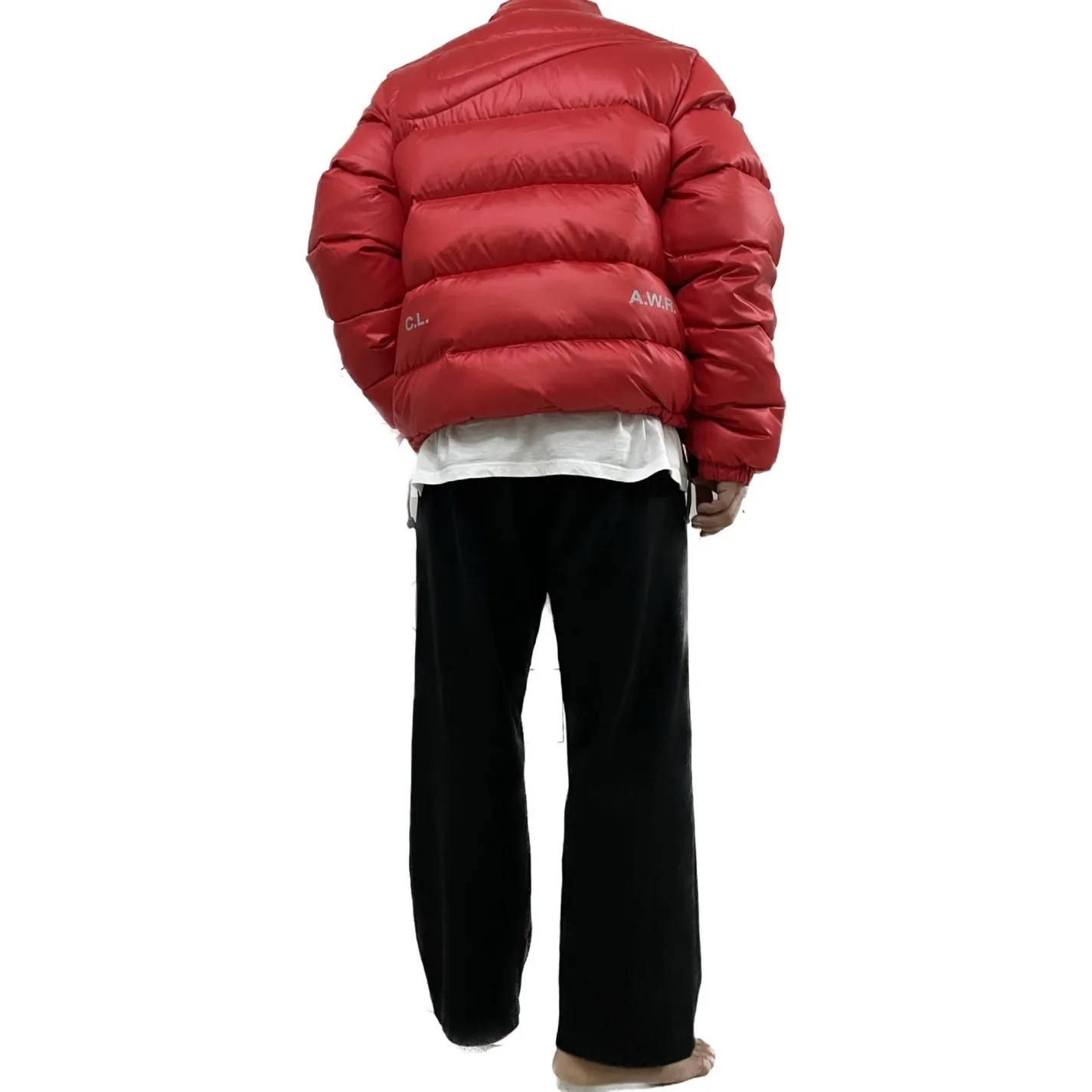Nike x Drake Nocta Sunset Puffer Jacket Red 착용 스타일 - 1