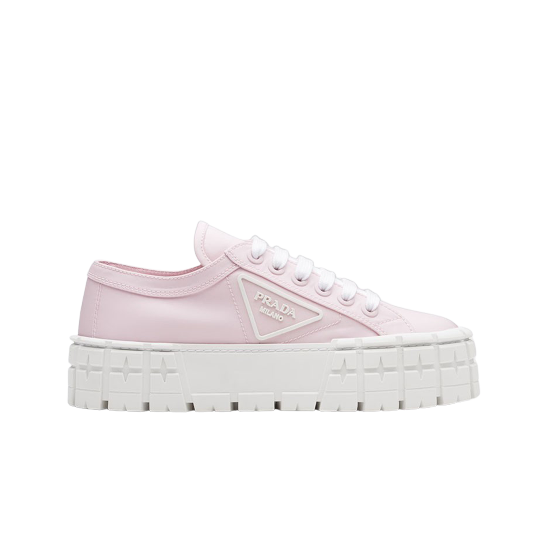 (W) 프라다 더블 휠 나일론 개버딘 스니커즈 앨러배스터 핑크((W) Prada Double Wheel Nylon Gabardine Sneakers Alabaster Pink) - 1