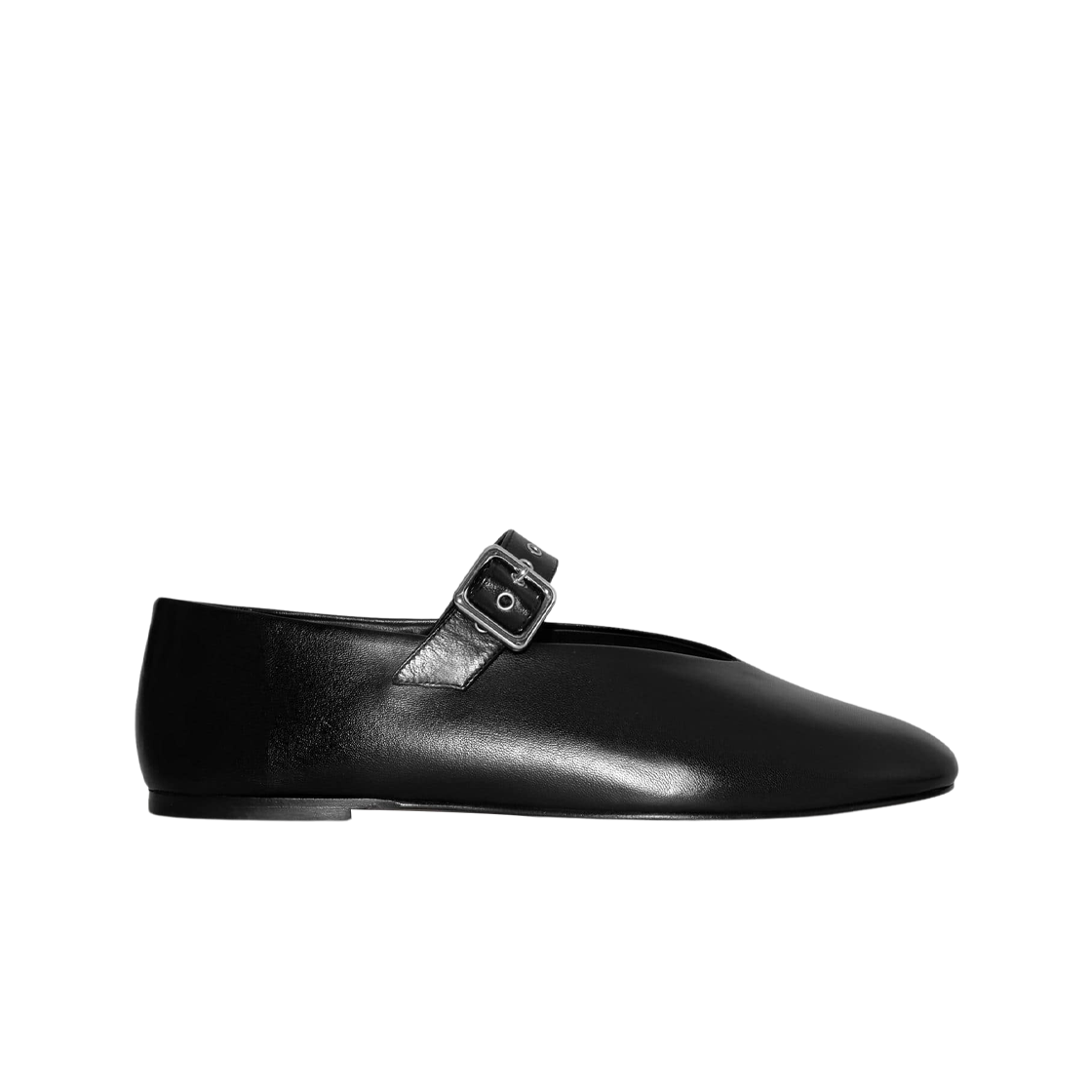 (W) 코스 레더 메리 제인 플랫 블랙((W) COS Leather Mary Jane Flats Black)