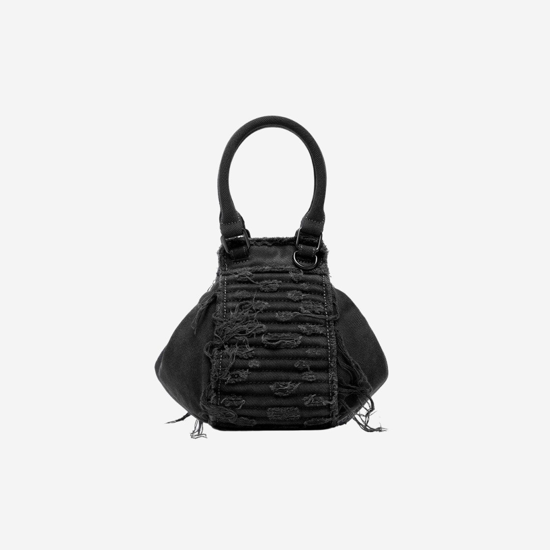 Diesel D-Vina-C Xs Slouchy Canvas Mini Bag with Crystals Black 상세 이미지 3