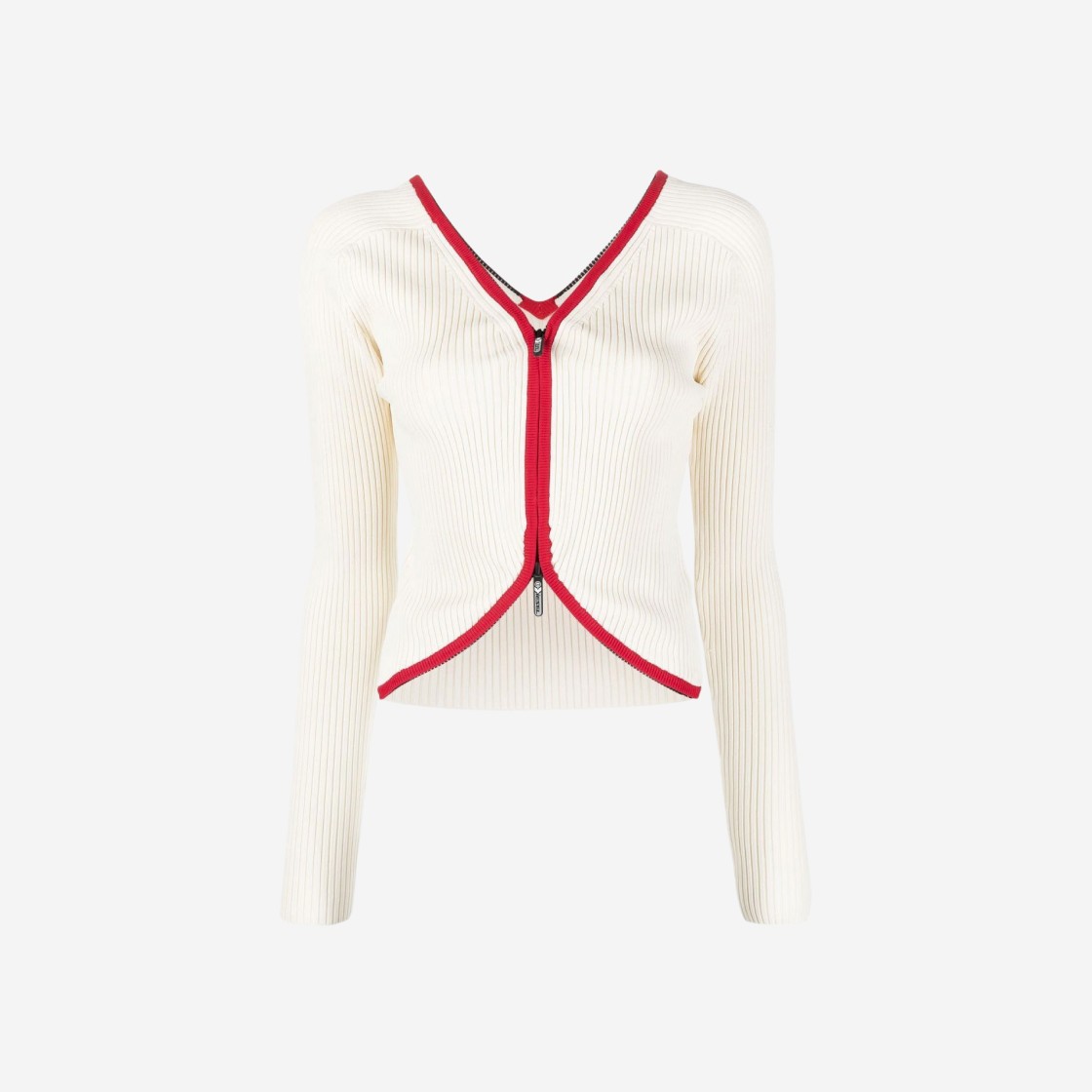 (W) Diesel Double Zip Knitted Cardigan White 상세 이미지 1