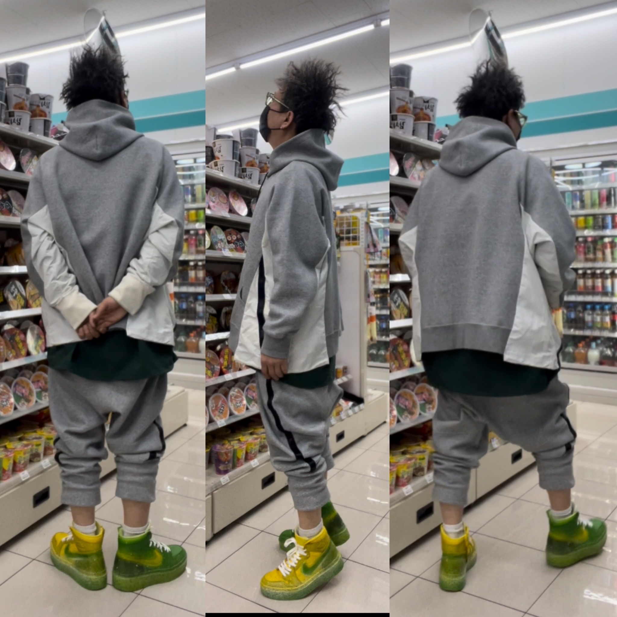 Nike x Sacai NRG Pullover Hoodie Dark Grey Heather - US/EU, Nike ACG Mountain Fly Gore-Tex Black and Dark Grey 착용 스타일 - 3