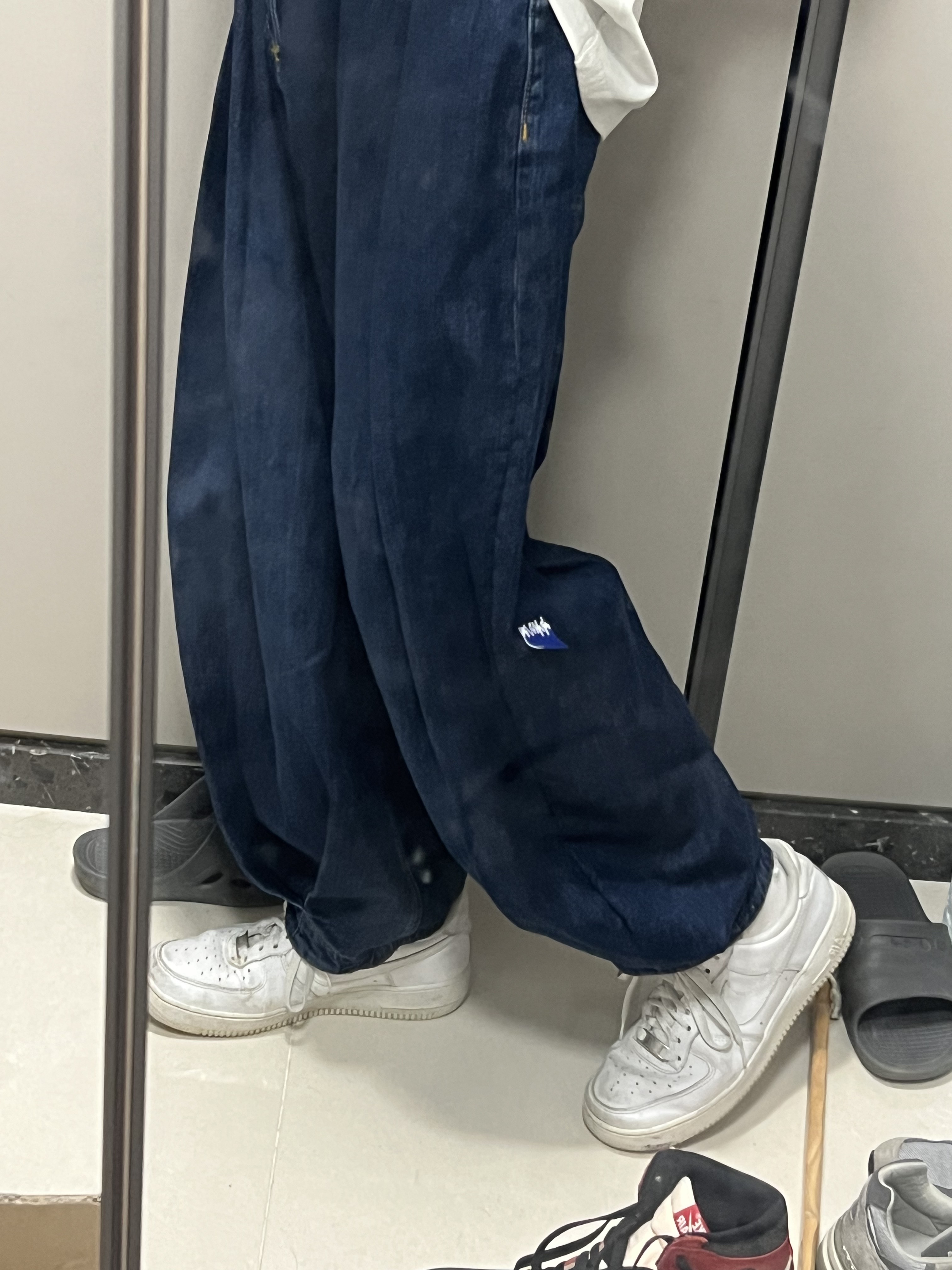Zara x Ader Error Wide Leg Jeans Blue 착용 스타일