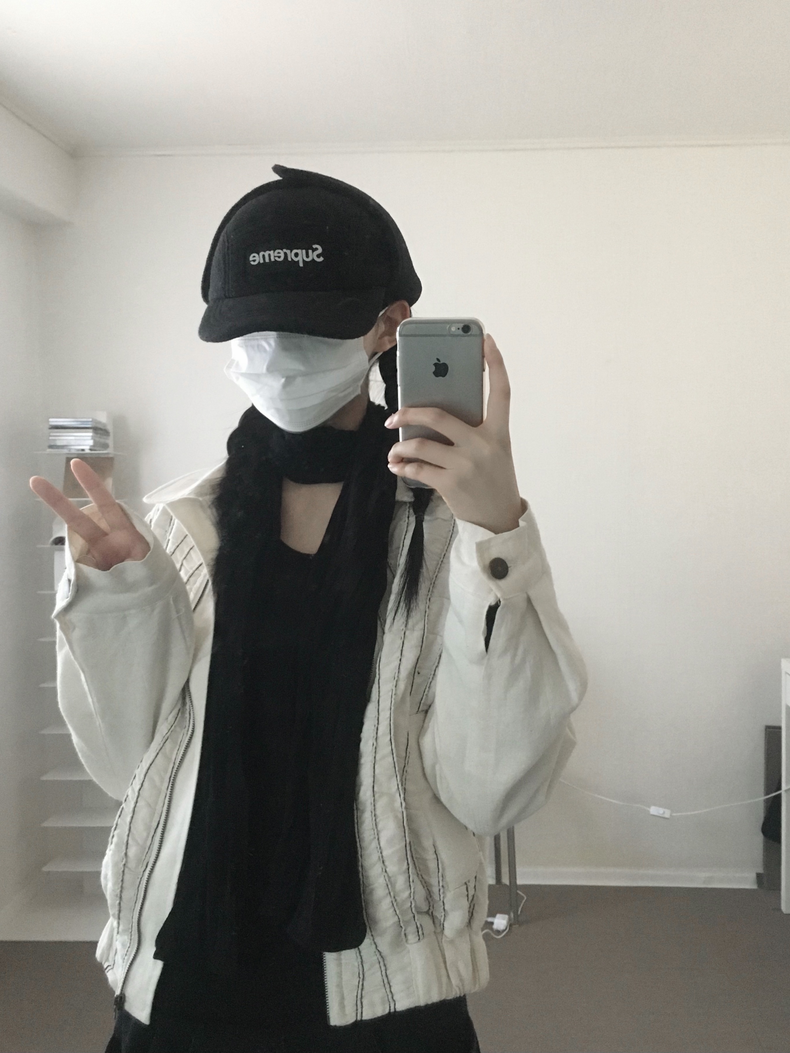 Supreme Polartec Earflap Camp Cap Black - 21FW 착용 스타일 - 2