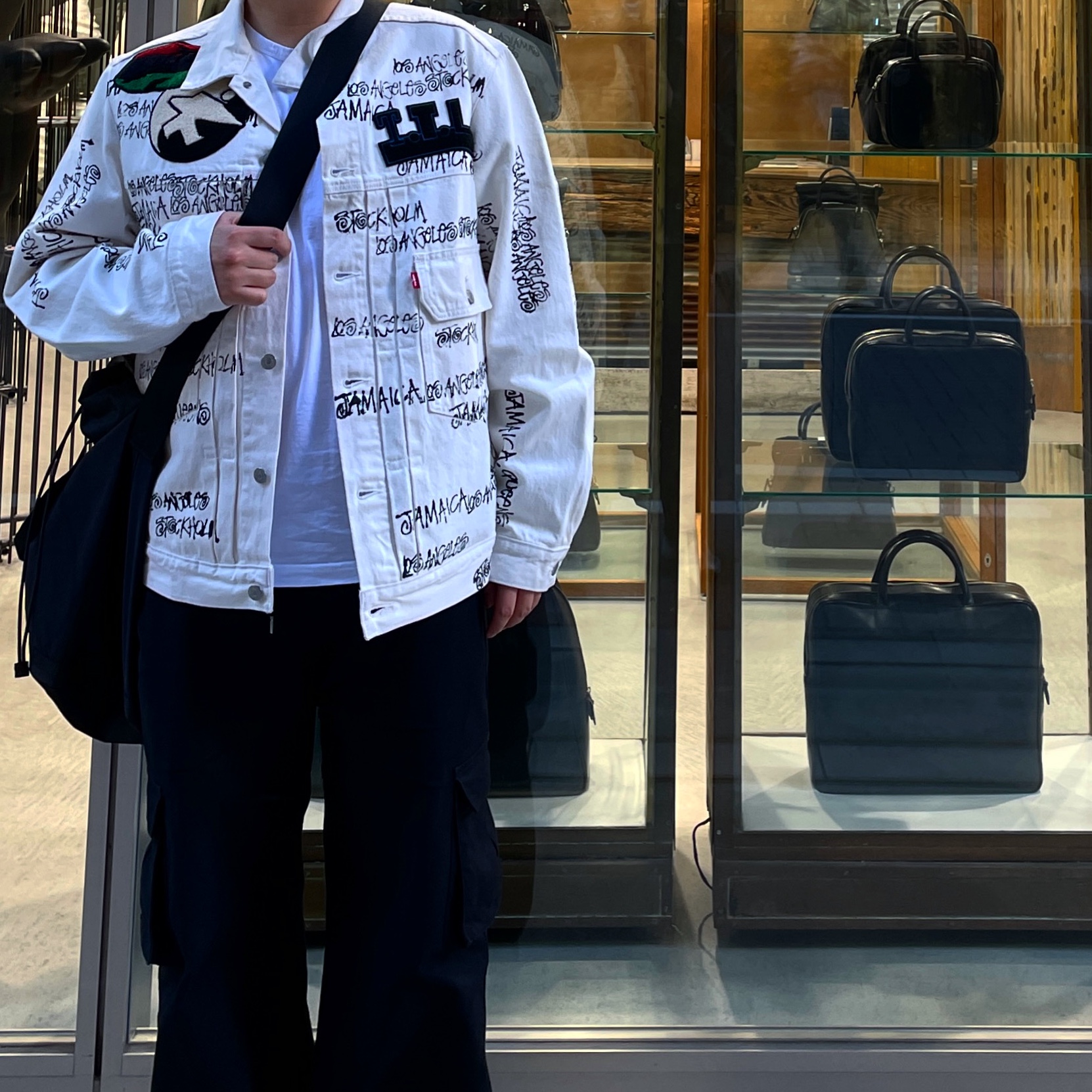 Stussy x Our Legacy x Denim Tears TTL Denim Jacket White 착용 스타일