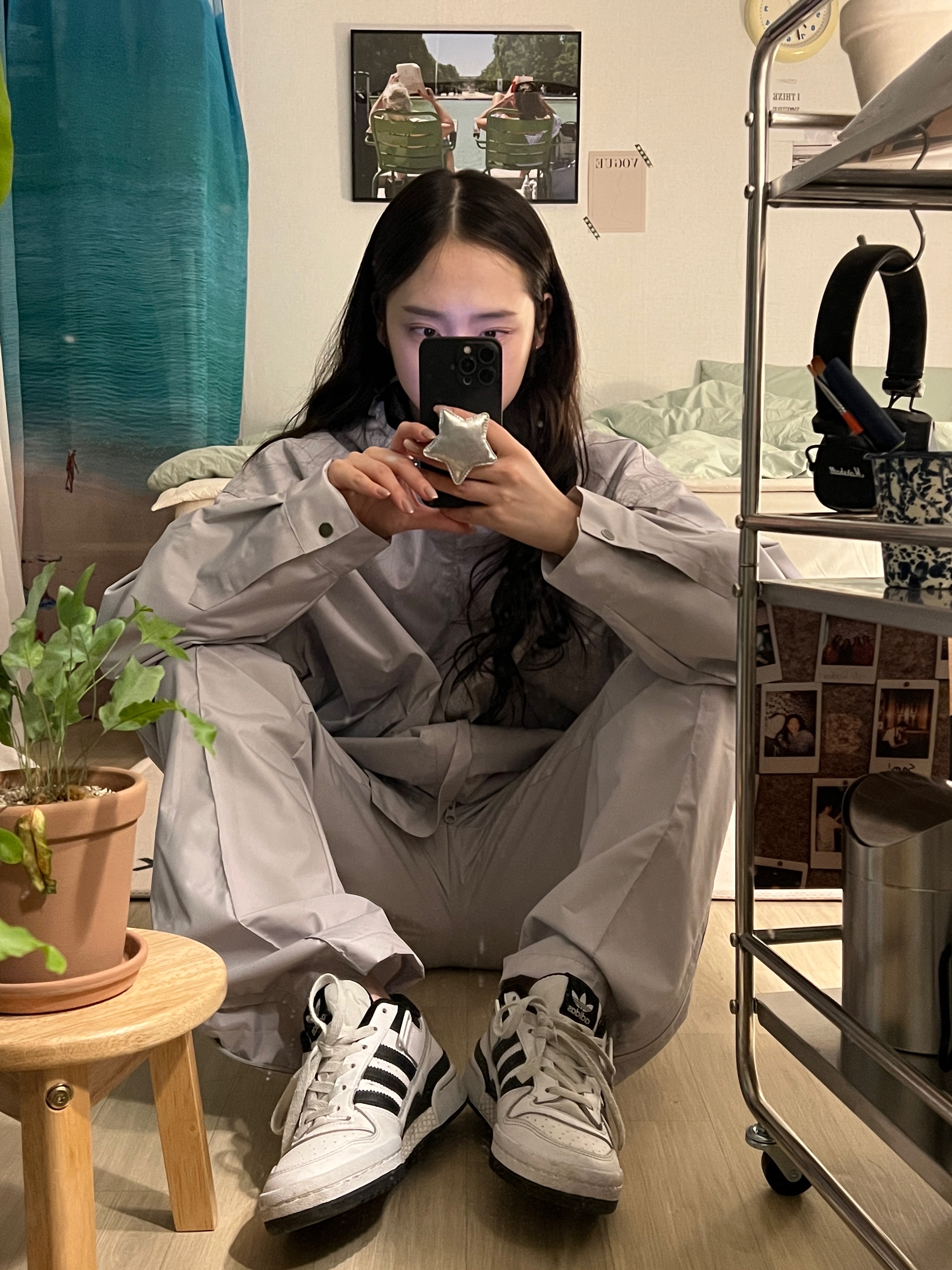 Adidas Forum Low White Black 착용 스타일 - 1