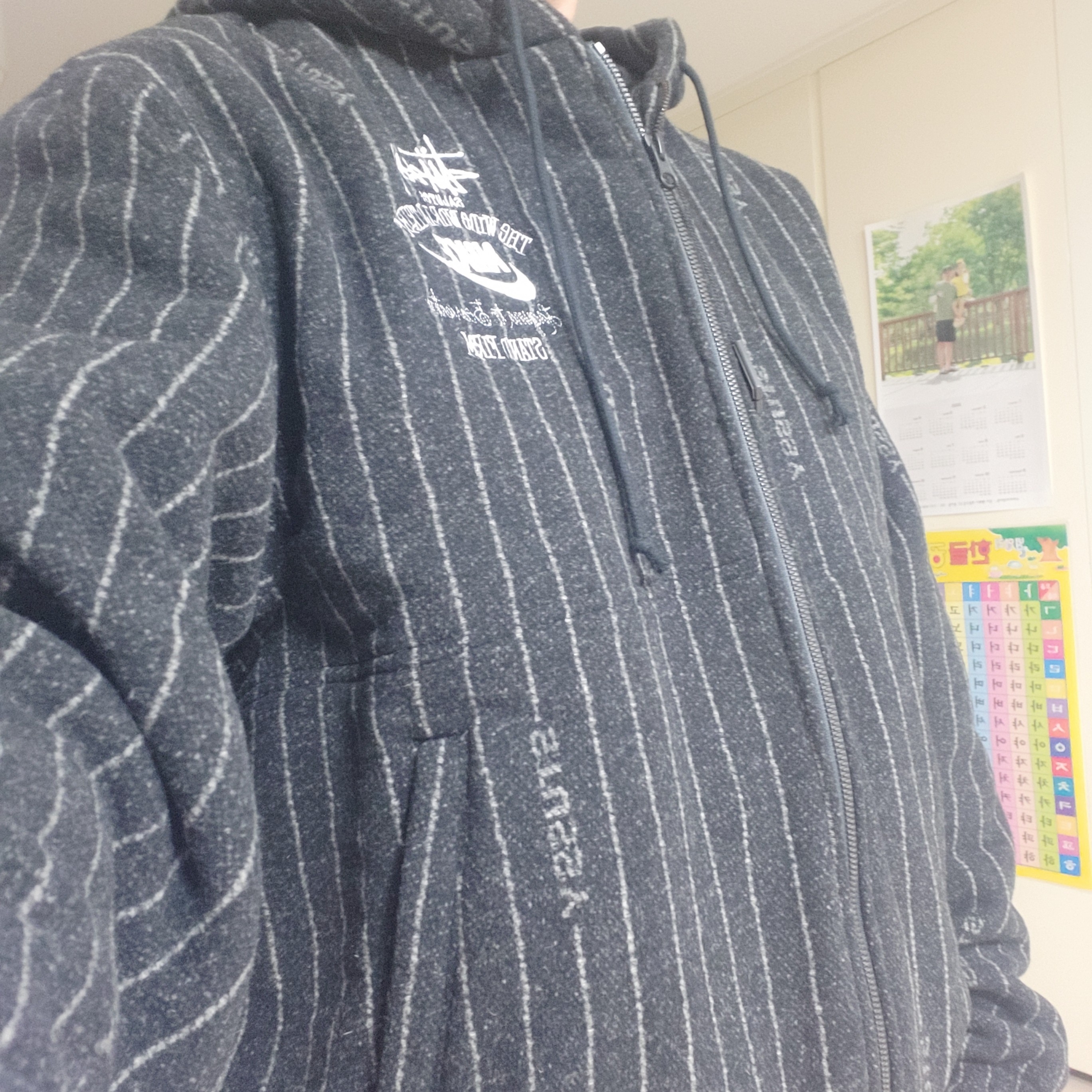 Nike x Stussy NRG Striped Wool Jacket Black (DR4023-010), Nike x Stussy NRG Striped Wool Pants Black (DR4021-010) 착용 스타일 - 2
