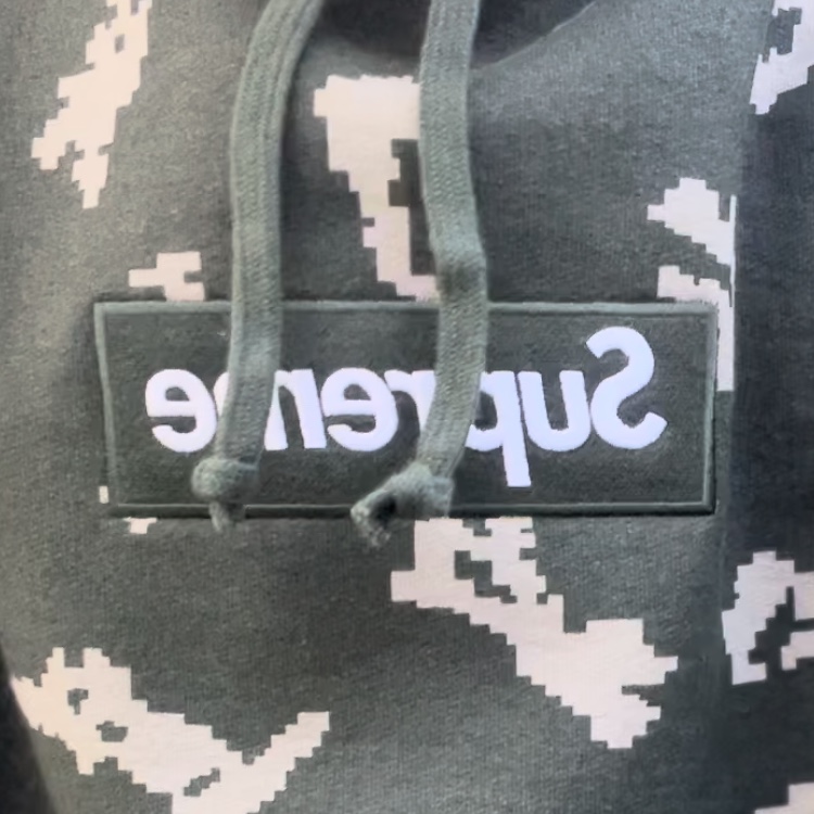 Supreme Box Logo Hooded Sweatshirt Olive Russian Camo - 21FW 착용 스타일