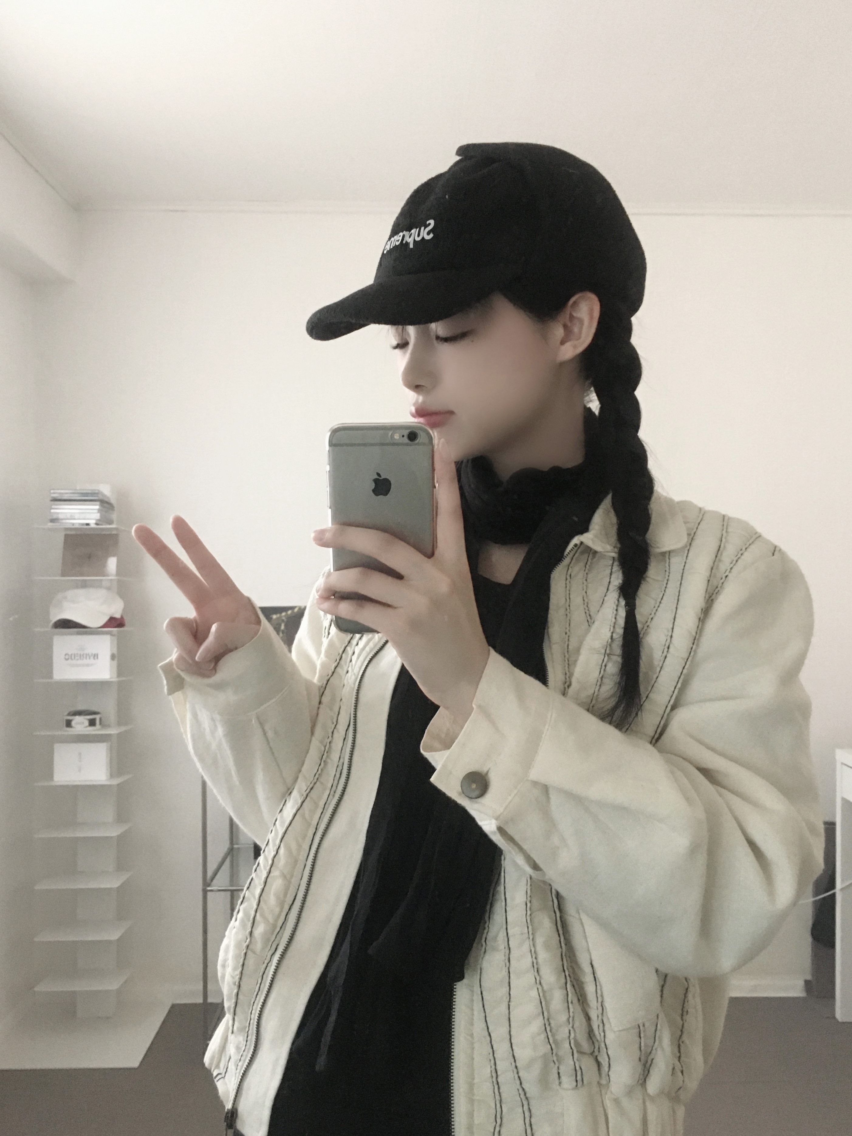 Supreme Polartec Earflap Camp Cap Black - 21FW 착용 스타일 - 1
