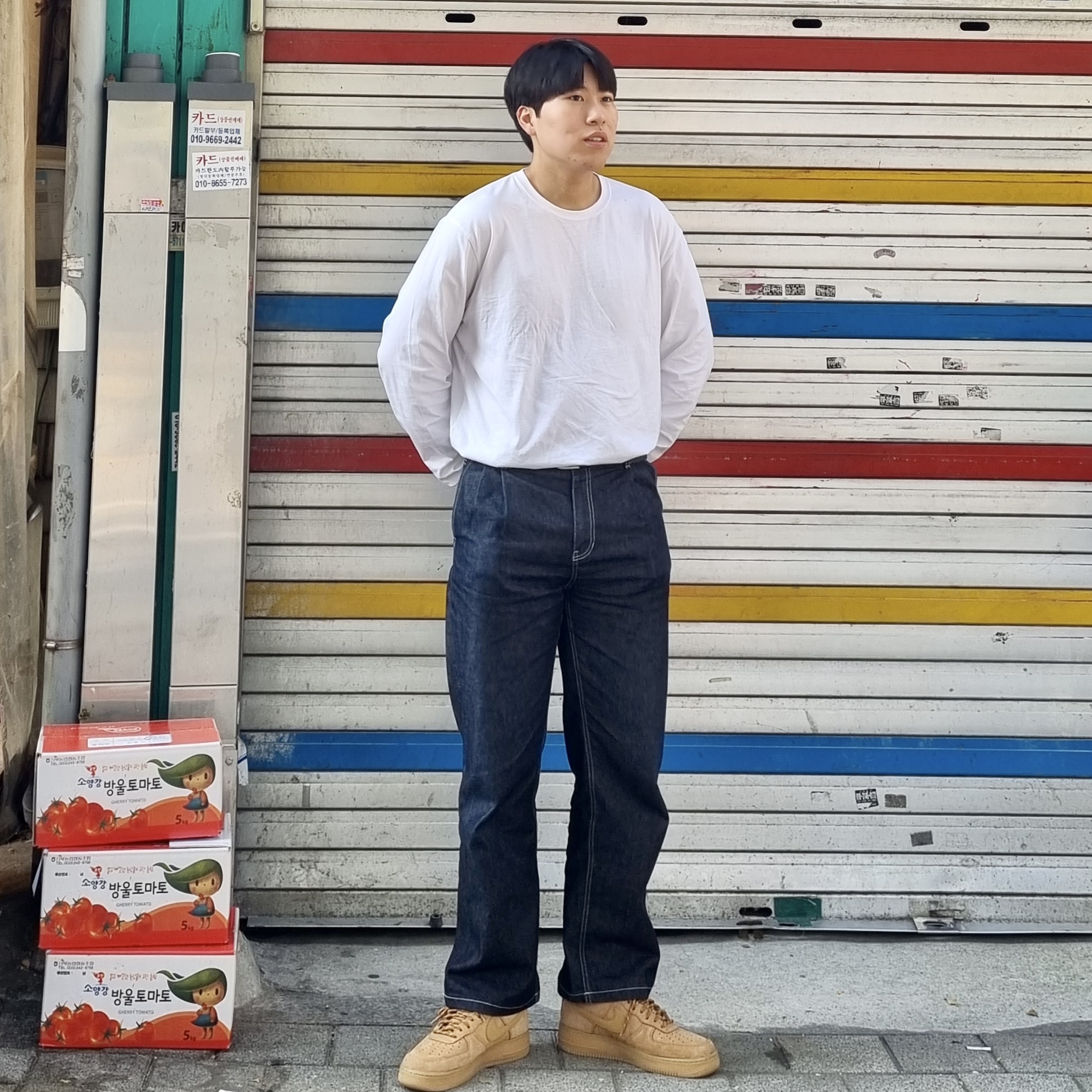 Nike Air Force 1 '07 WB Flax 착용 스타일