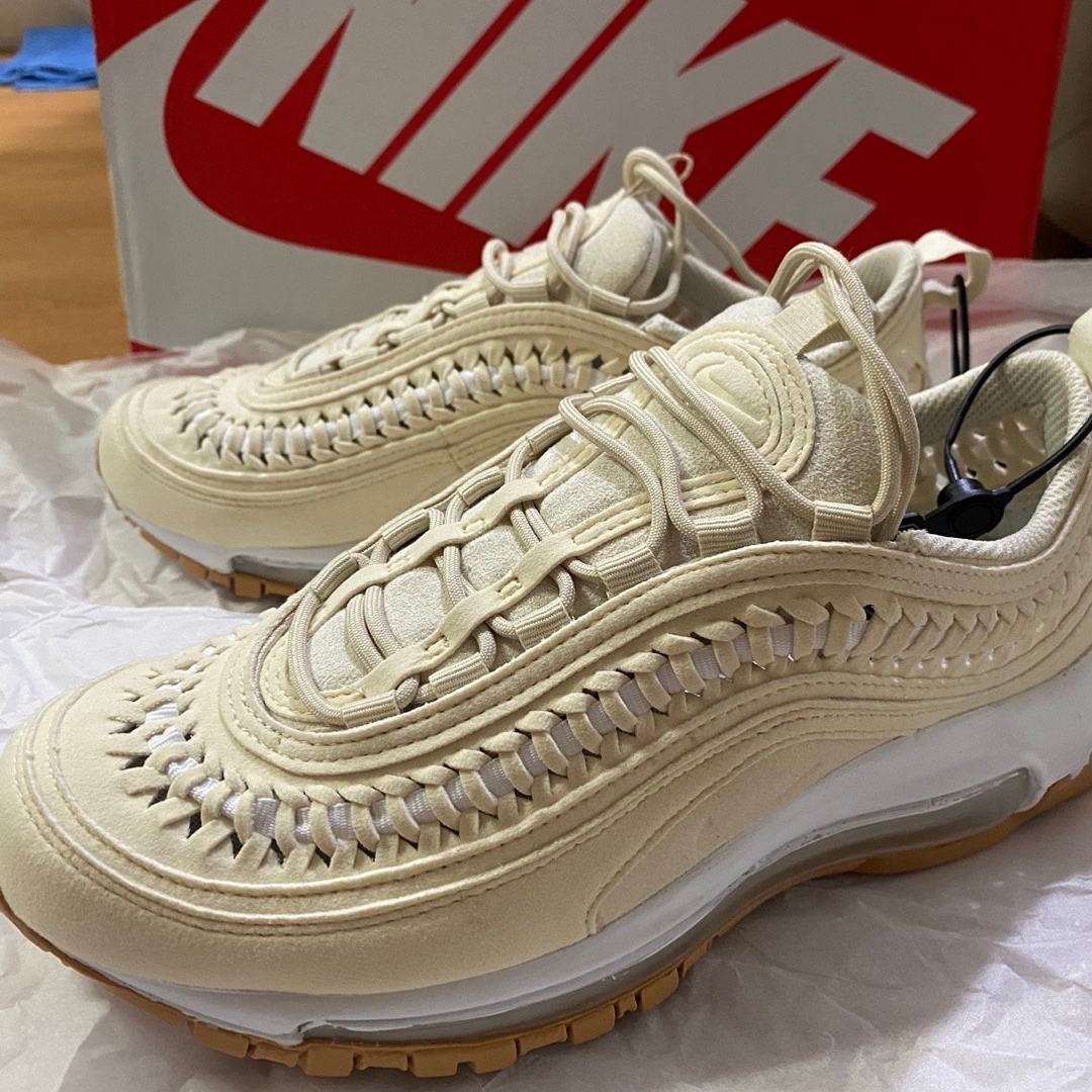 (W) Nike Air Max 97 LX Woven Fossil 착용 스타일 - 3