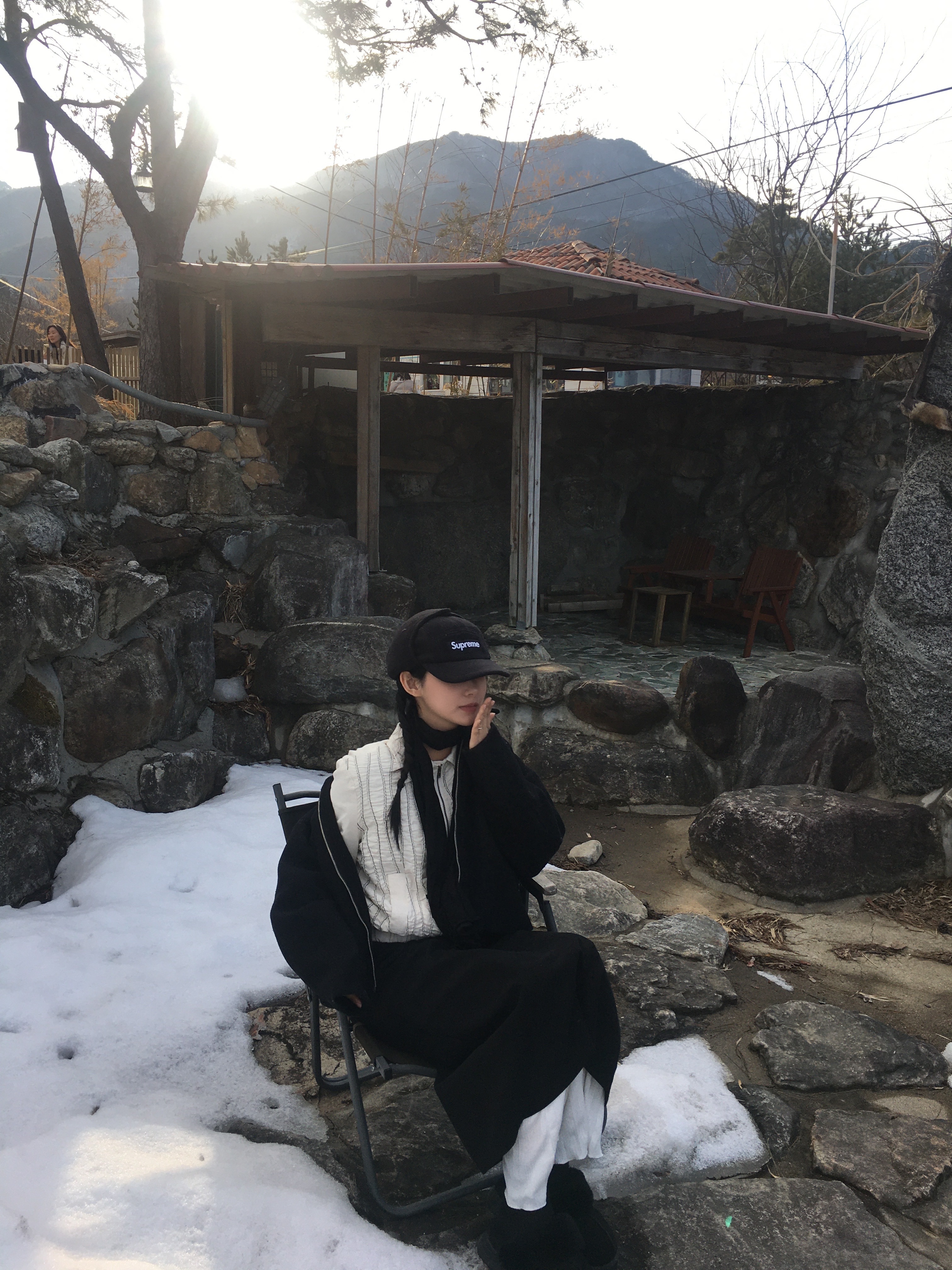 Supreme Polartec Earflap Camp Cap Black - 21FW 착용 스타일 - 4