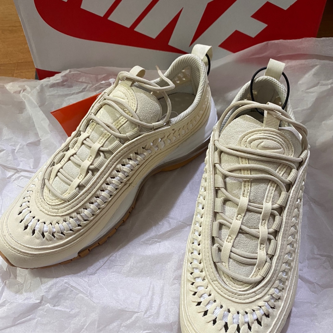 (W) Nike Air Max 97 LX Woven Fossil 착용 스타일 - 1