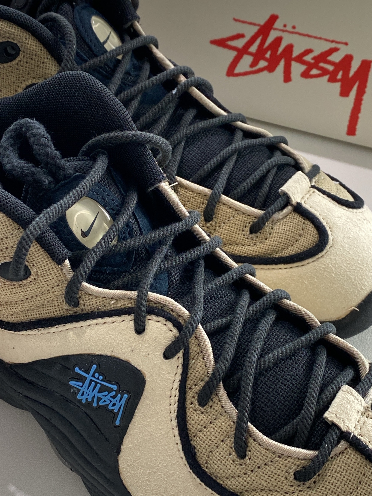Nike x Stussy Air Penny II Rattan and Limestone 착용 스타일
