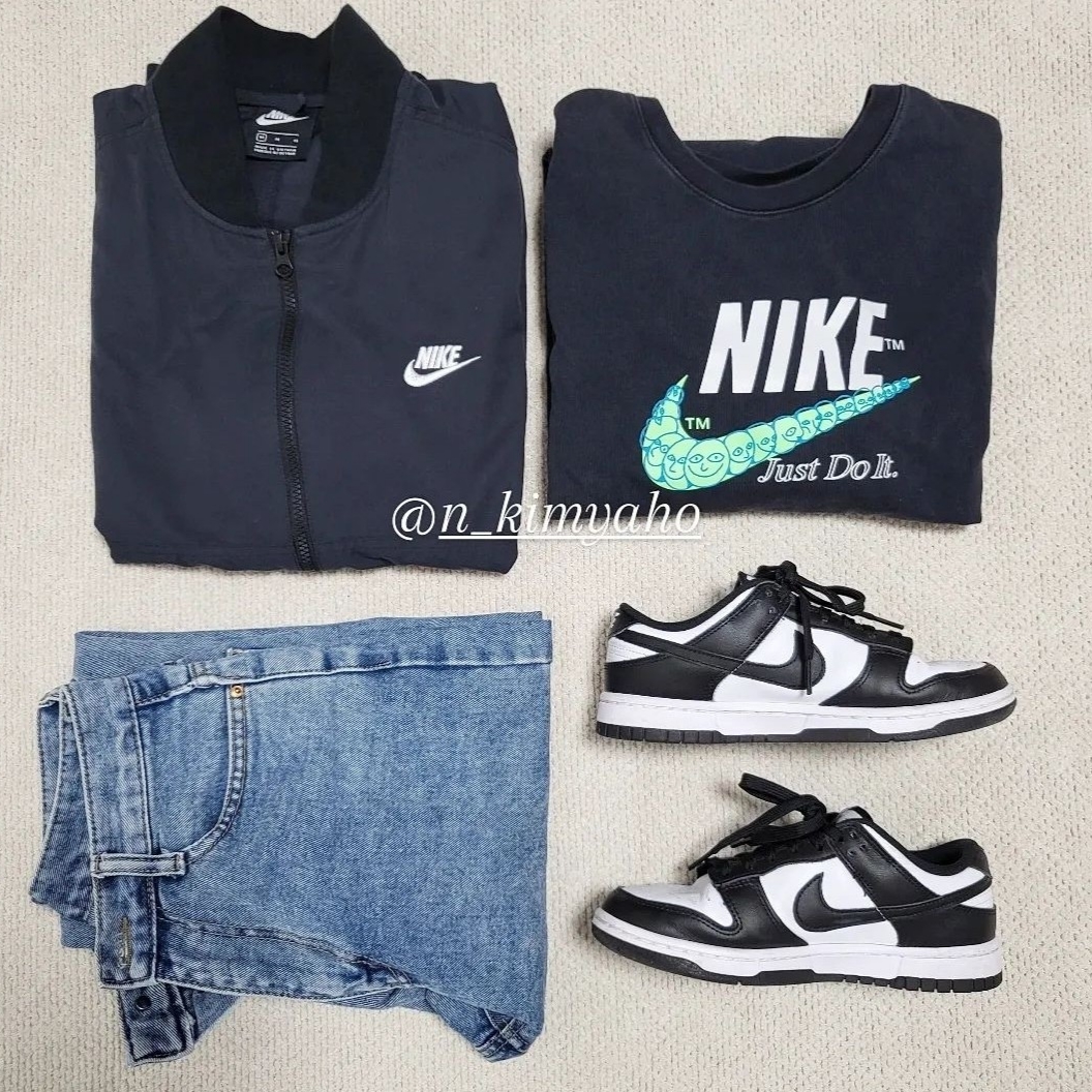 (W) Nike Dunk Low Black 착용 스타일
