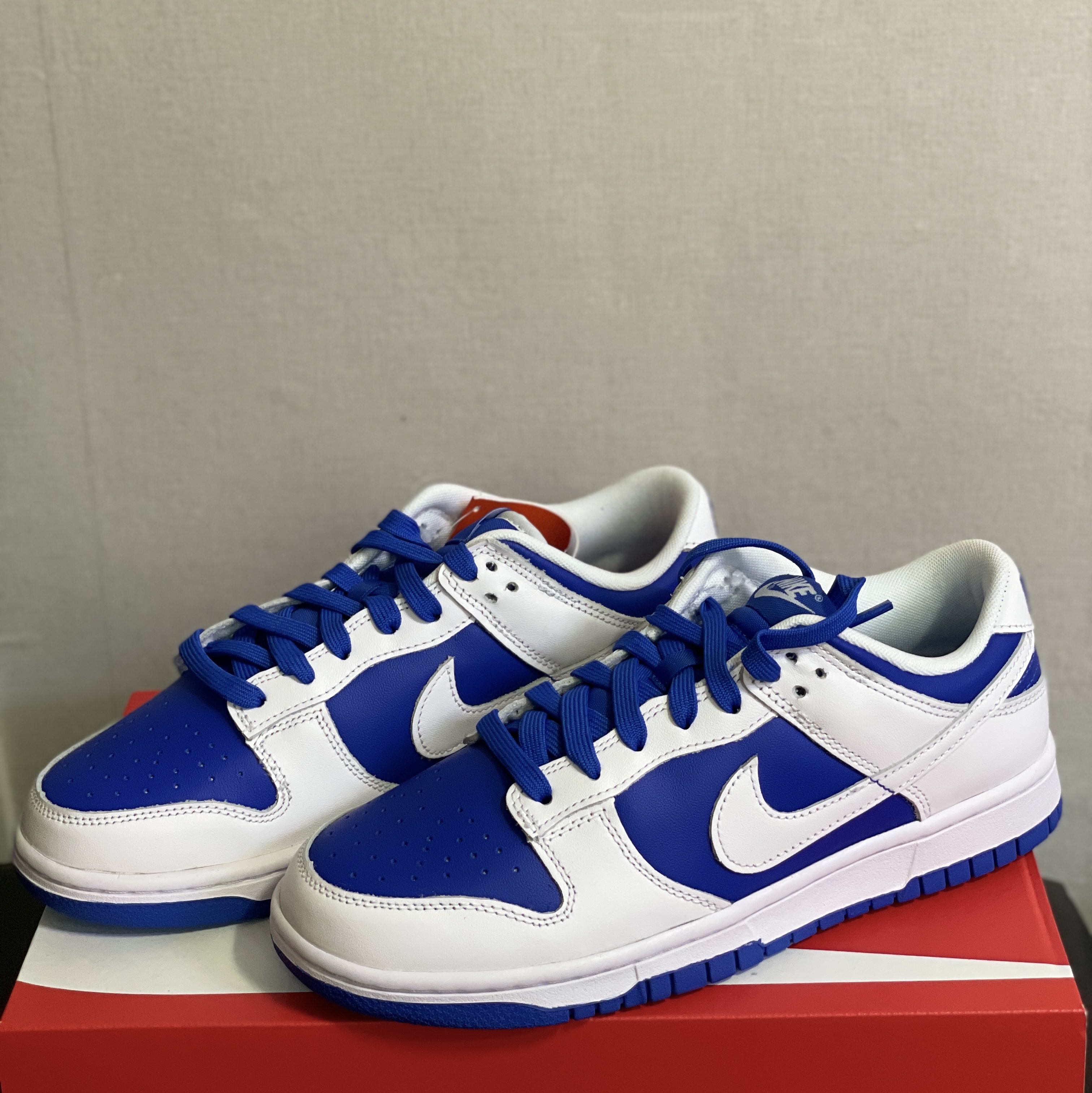 Nike Dunk Low Retro Racer Blue and White 착용 스타일 - 1