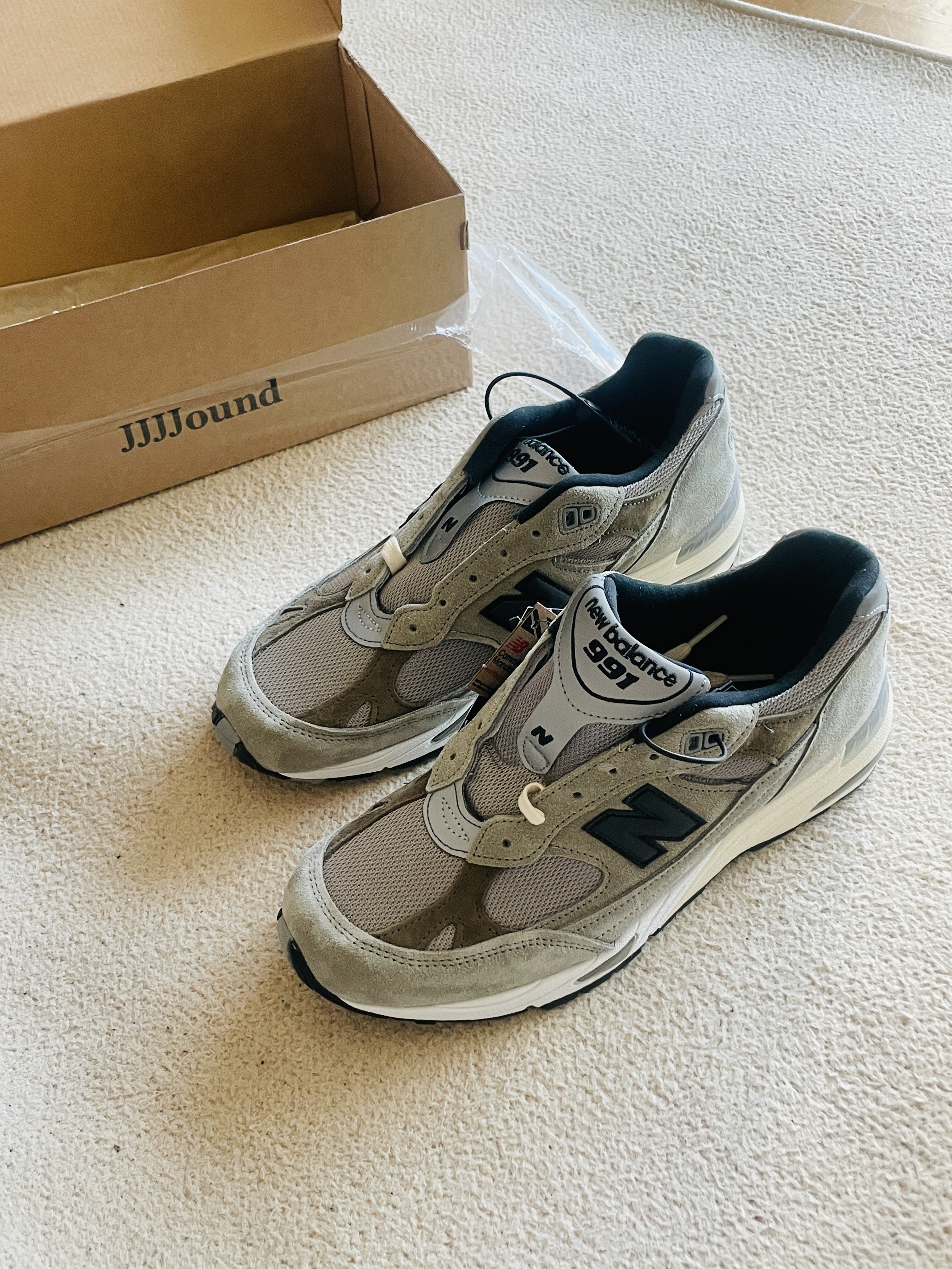 New Balance x JJJJound 991 Made in UK Grey 착용 스타일 - 2