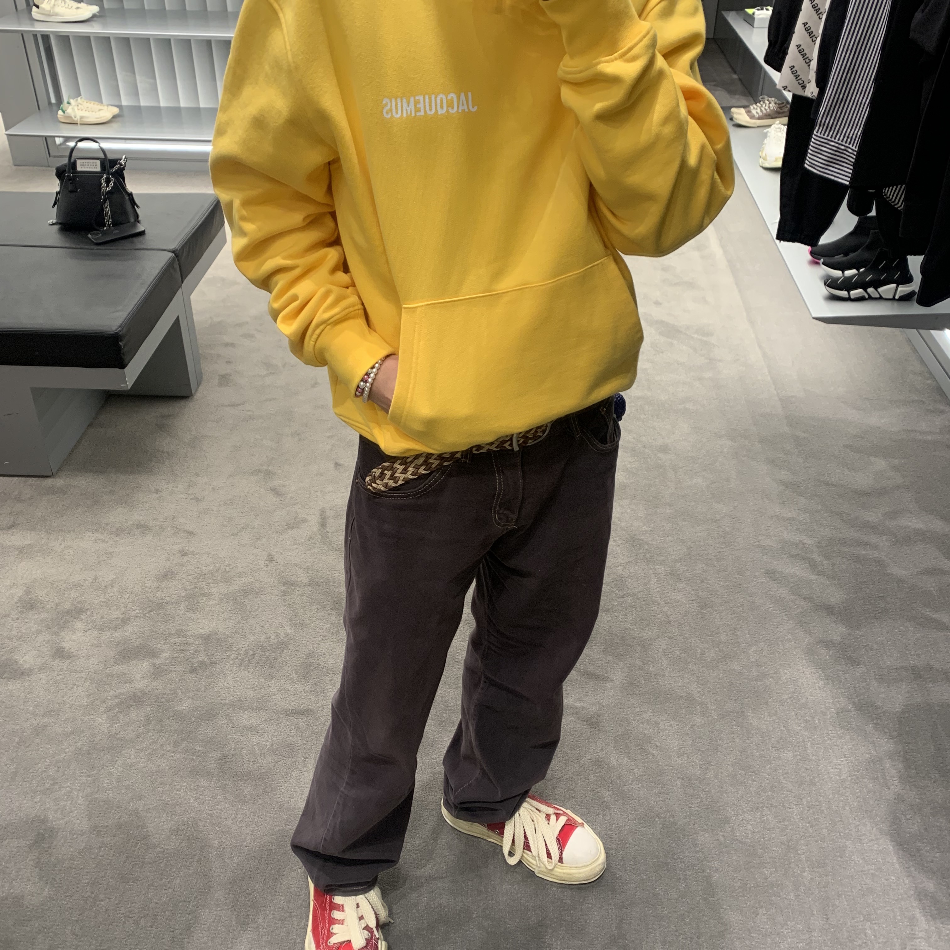 Maison Mihara Yasuhiro Peterson OG Sole OD Canvas Low-top Sneakers Red 착용 스타일 - 5