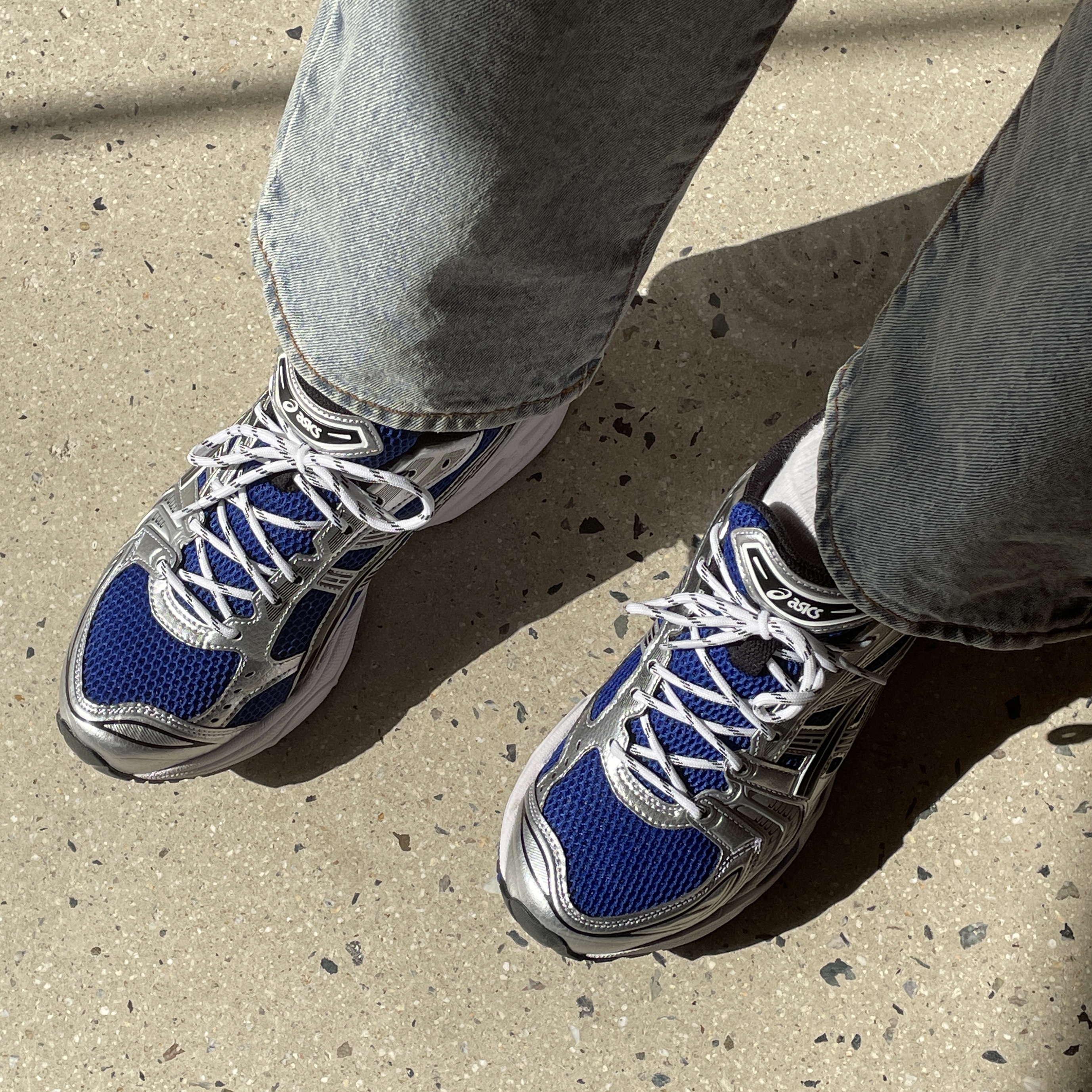 Asics Gel-Kayano 14 Monaco Blue Black 착용 스타일