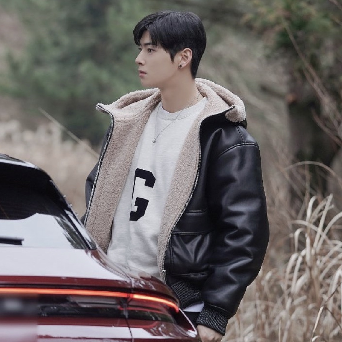 Fear of God G Crewneck Sweatshirt Cream Heather 착용 스타일 - 2
