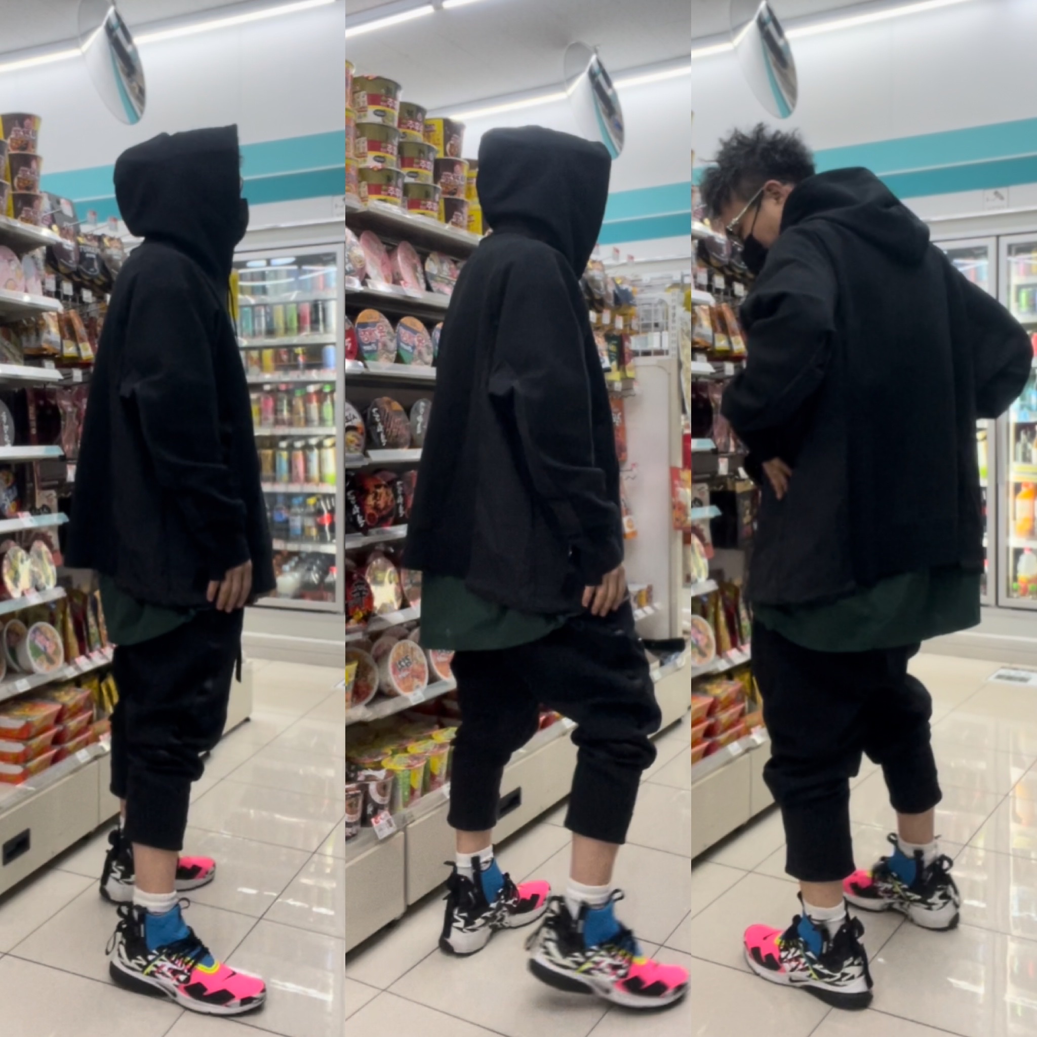 Nike x Sacai NRG Pullover Hoodie Black - US/EU 착용 스타일 - 1