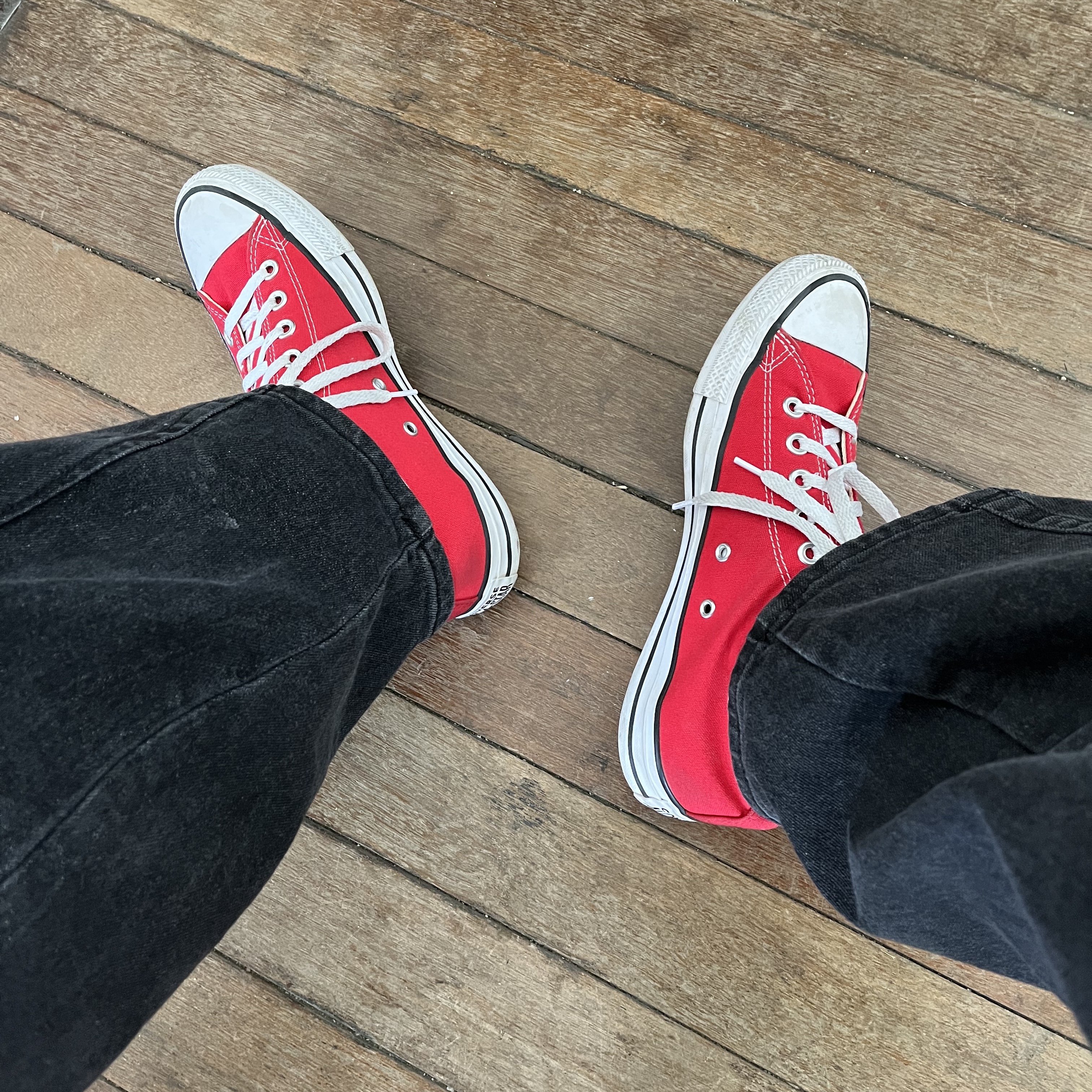 Converse Chuck Taylor All Star Core High Red 착용 스타일