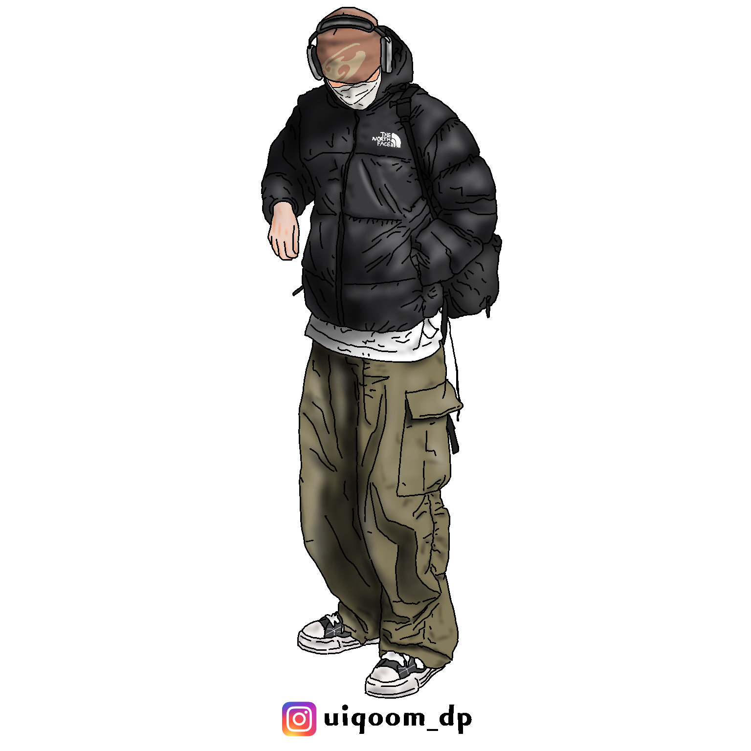 Maison Mihara Yasuhiro Peterson OG Sole Canvas Low Sneakers Black, The North Face 1996 Eco Nuptse Jacket Black 착용 스타일