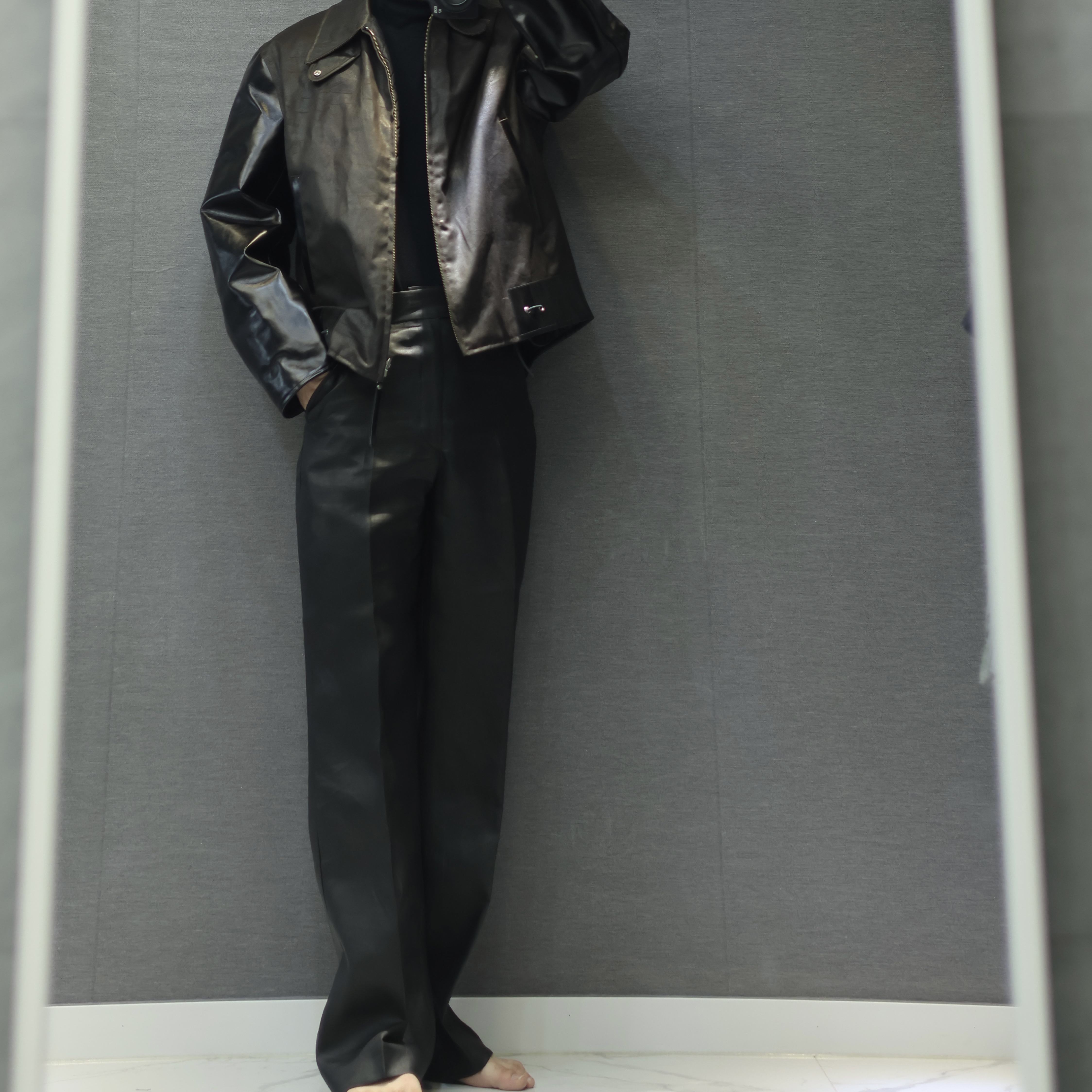Our Legacy Reversible Varsity Jacket Mud Dyed Cotton 착용 스타일 - 1
