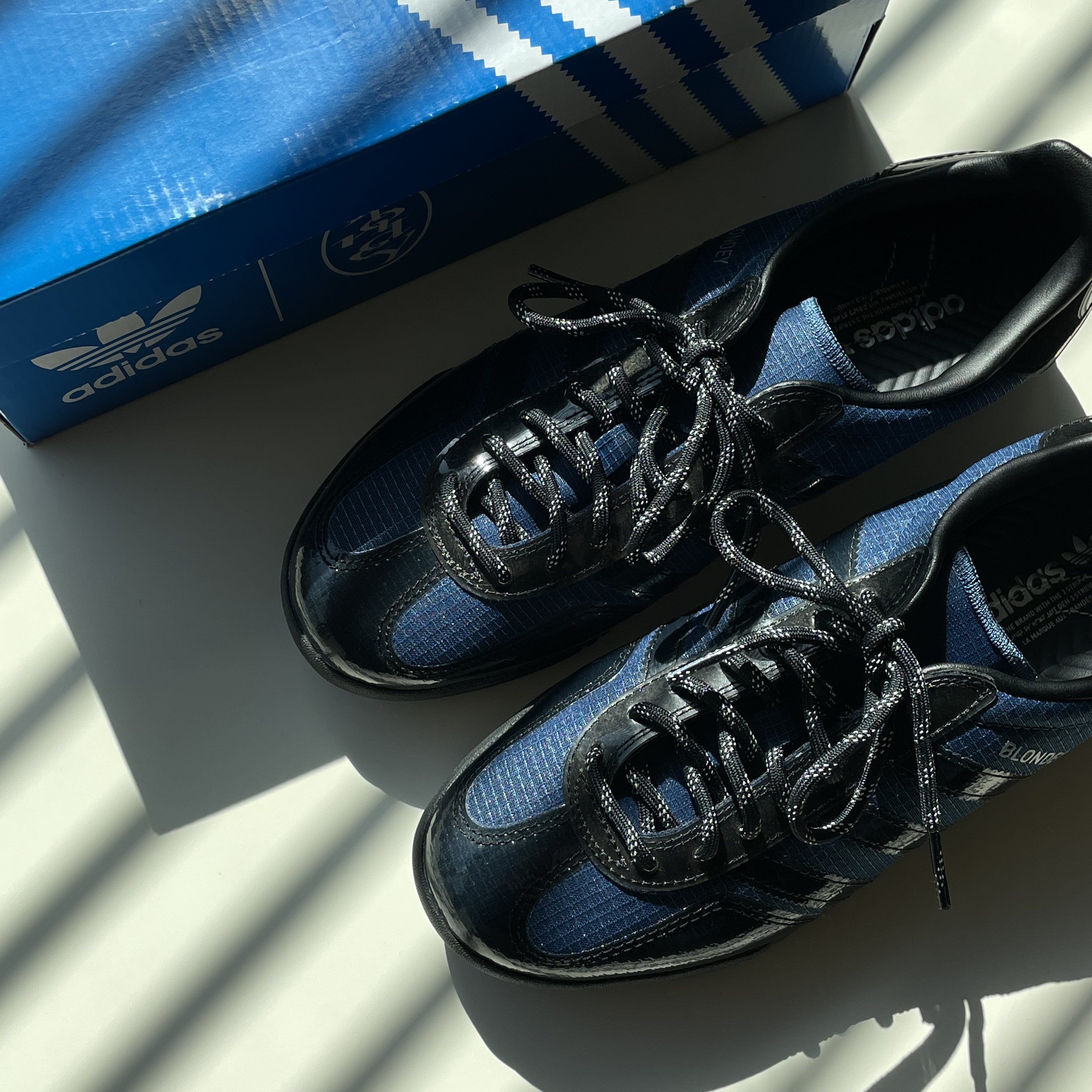 Adidas x Blondey McCoy A.B. Gazelle Indoor Mineral Blue 착용 스타일