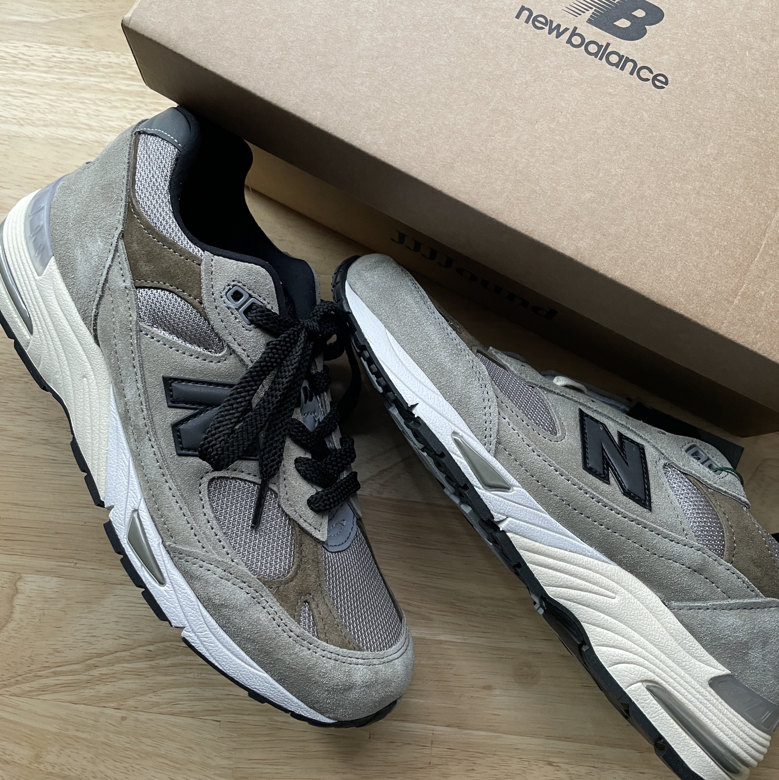 New Balance x JJJJound 991 Made in UK Grey 착용 스타일 - 1