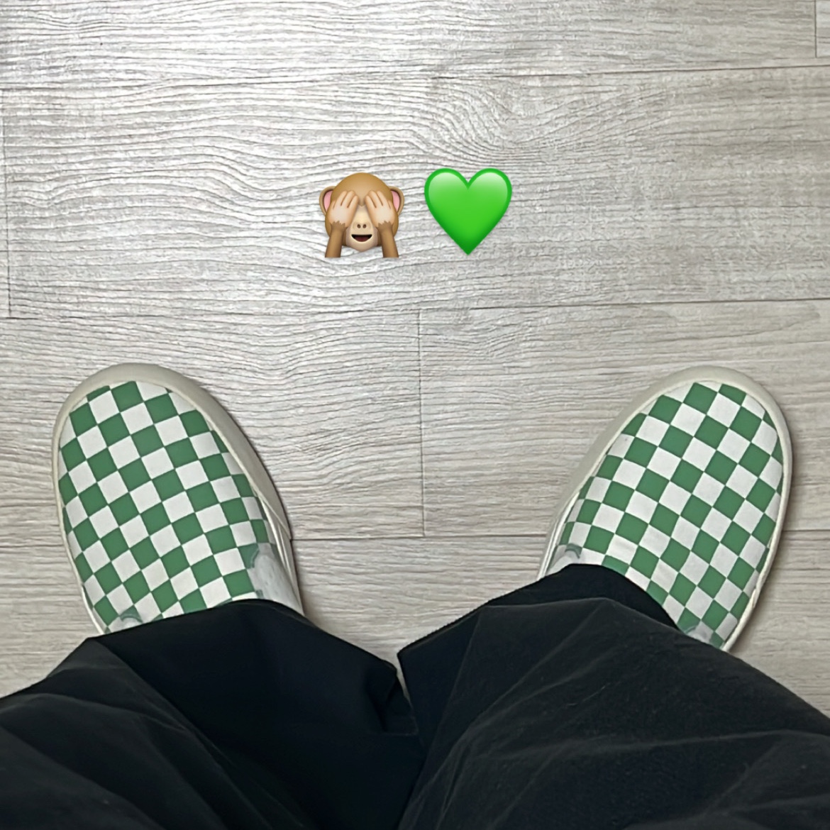 Vans ComfyCush One Checkerboard Green 착용 스타일