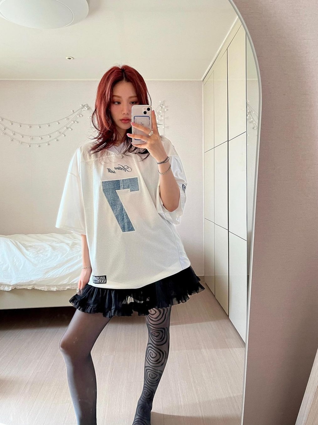 2000Archives Football T-Shirt Denim 착용 스타일 - 1