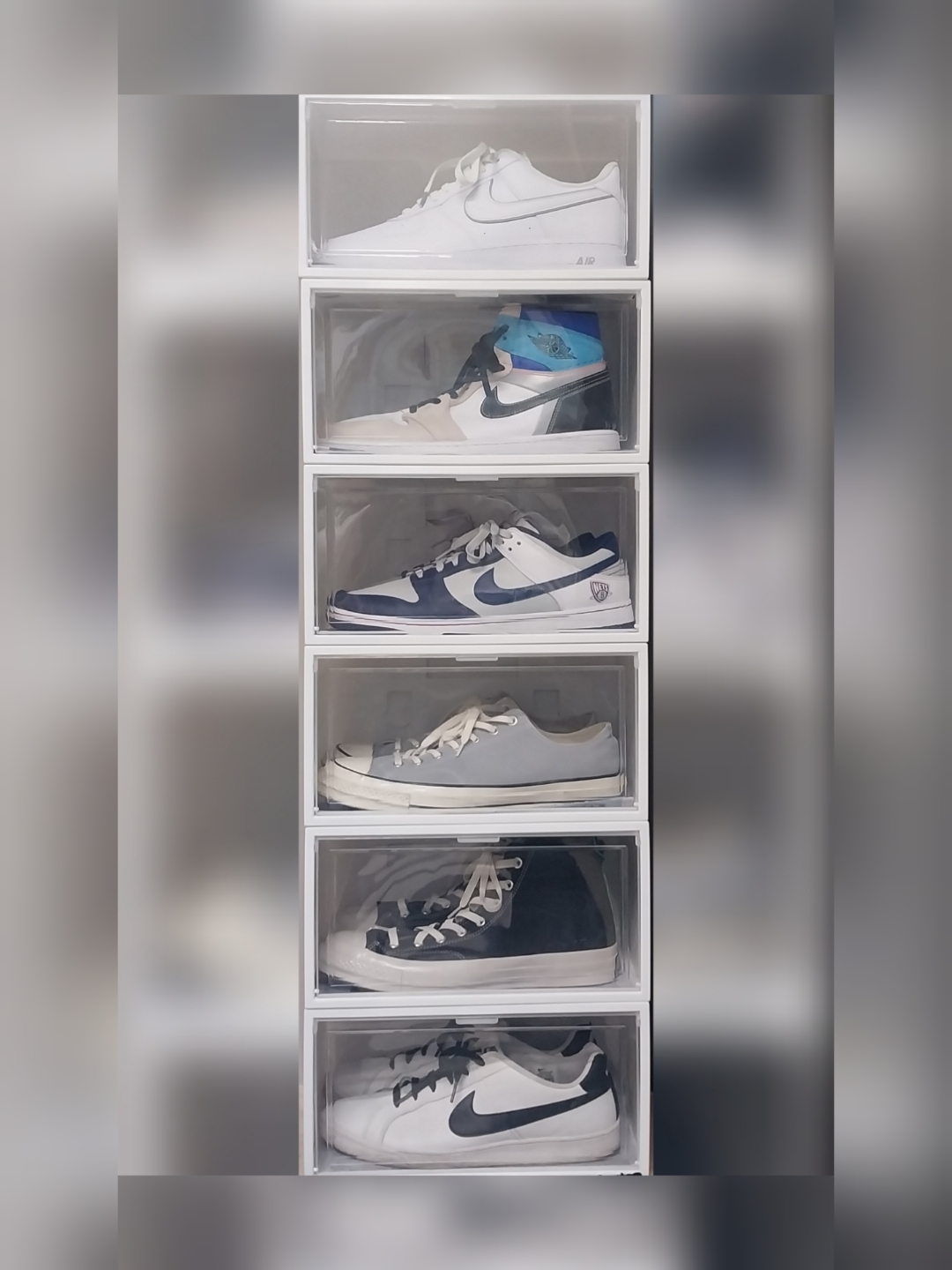 Nike Air Force 1 '07 White Wolf Grey, Jordan 1 Retro High OG Prototype 착용 스타일