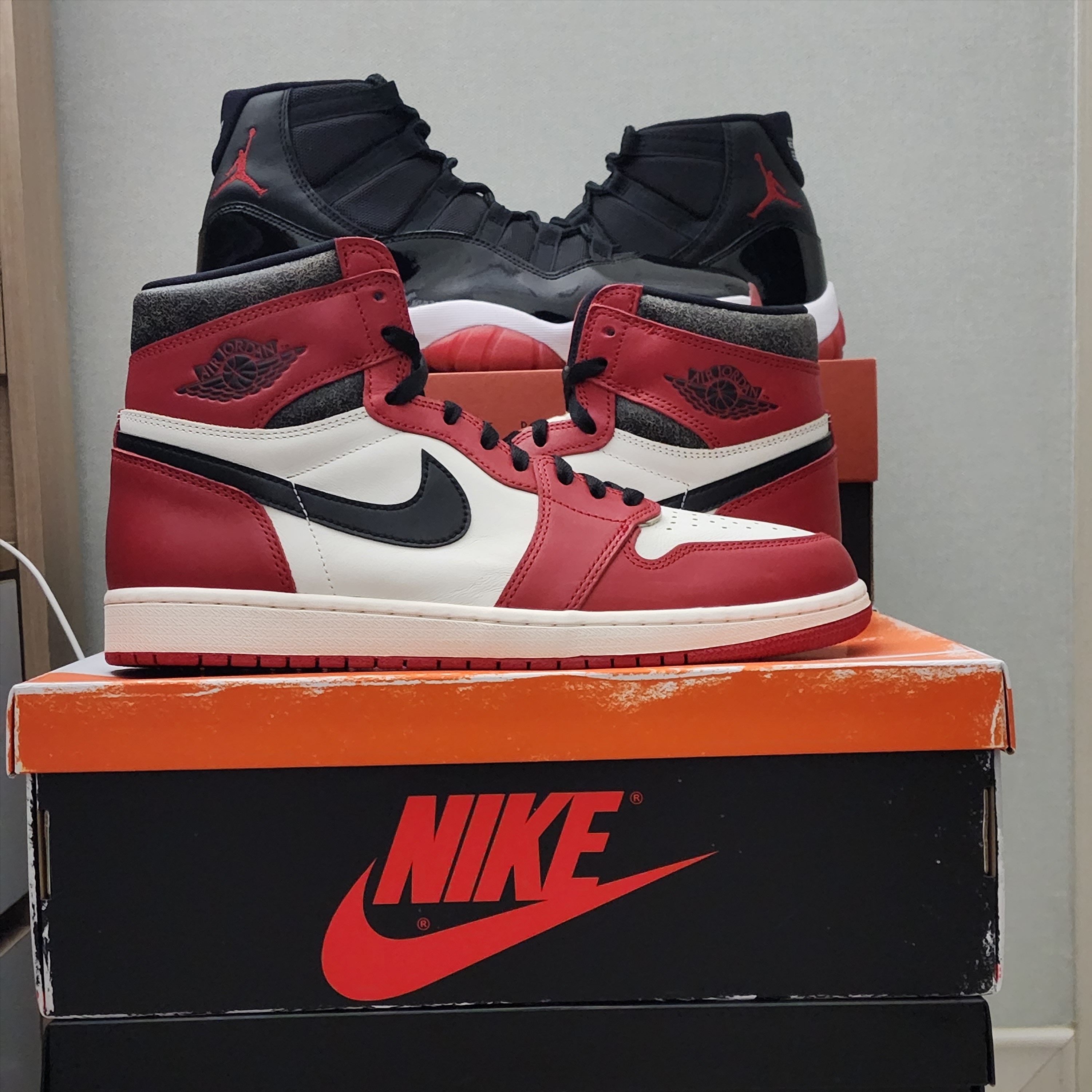 Jordan 1 Retro High OG Chicago 2022, Jordan 11 Retro Bred 2019 착용 스타일