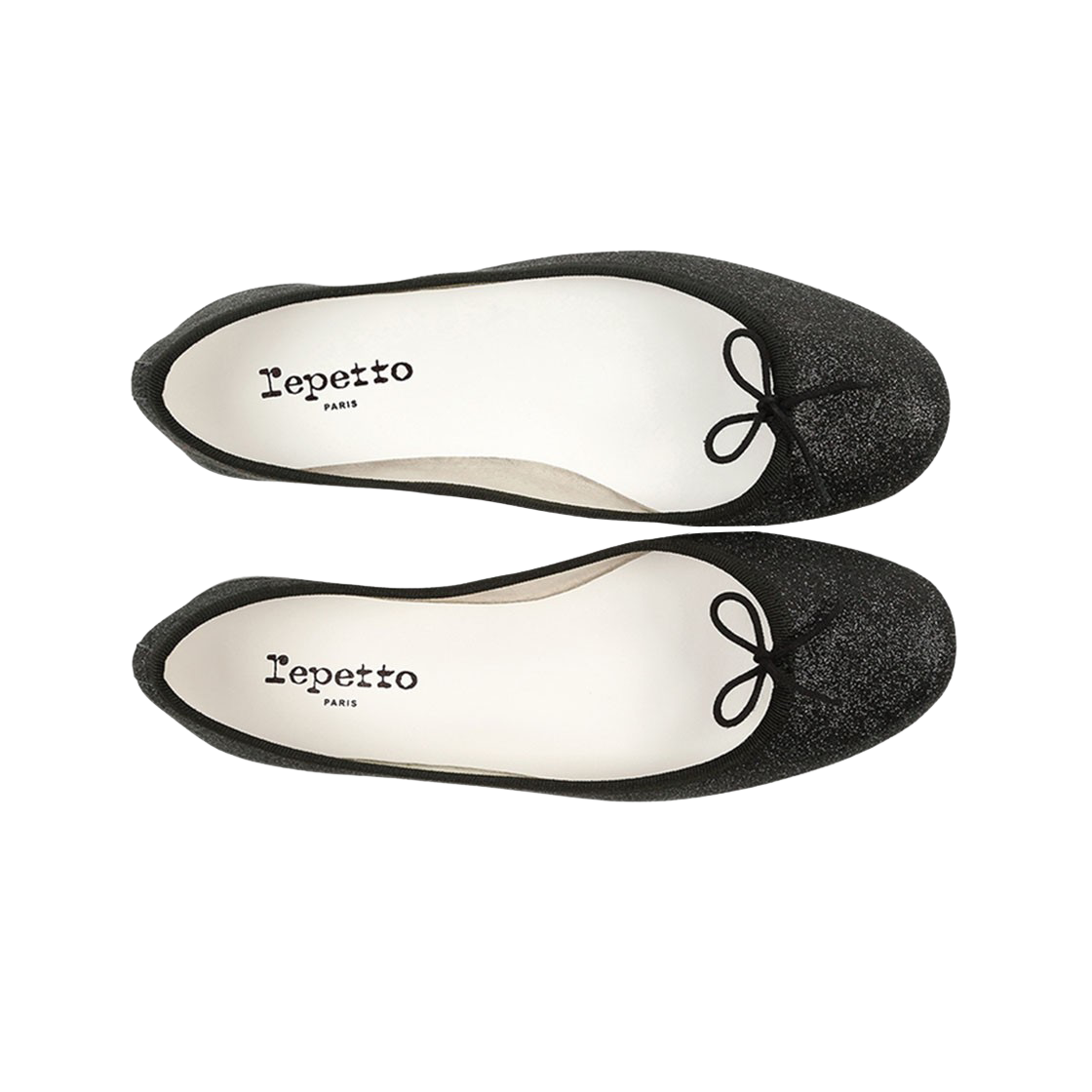 (W) 레페토 산드리옹 글리터 카프스킨 레더 발레리나 블랙((W) Repetto Cendrillon Glitter Calfskin Leather Ballerinas Black) - 2