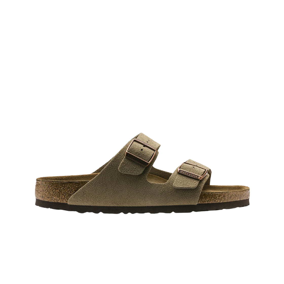 버켄스탁 애리조나 소프트 풋베드 스웨이드 레더 토프 - 레귤러(Birkenstock Arizona Soft Footbed Suede Leather Taupe - Regular)