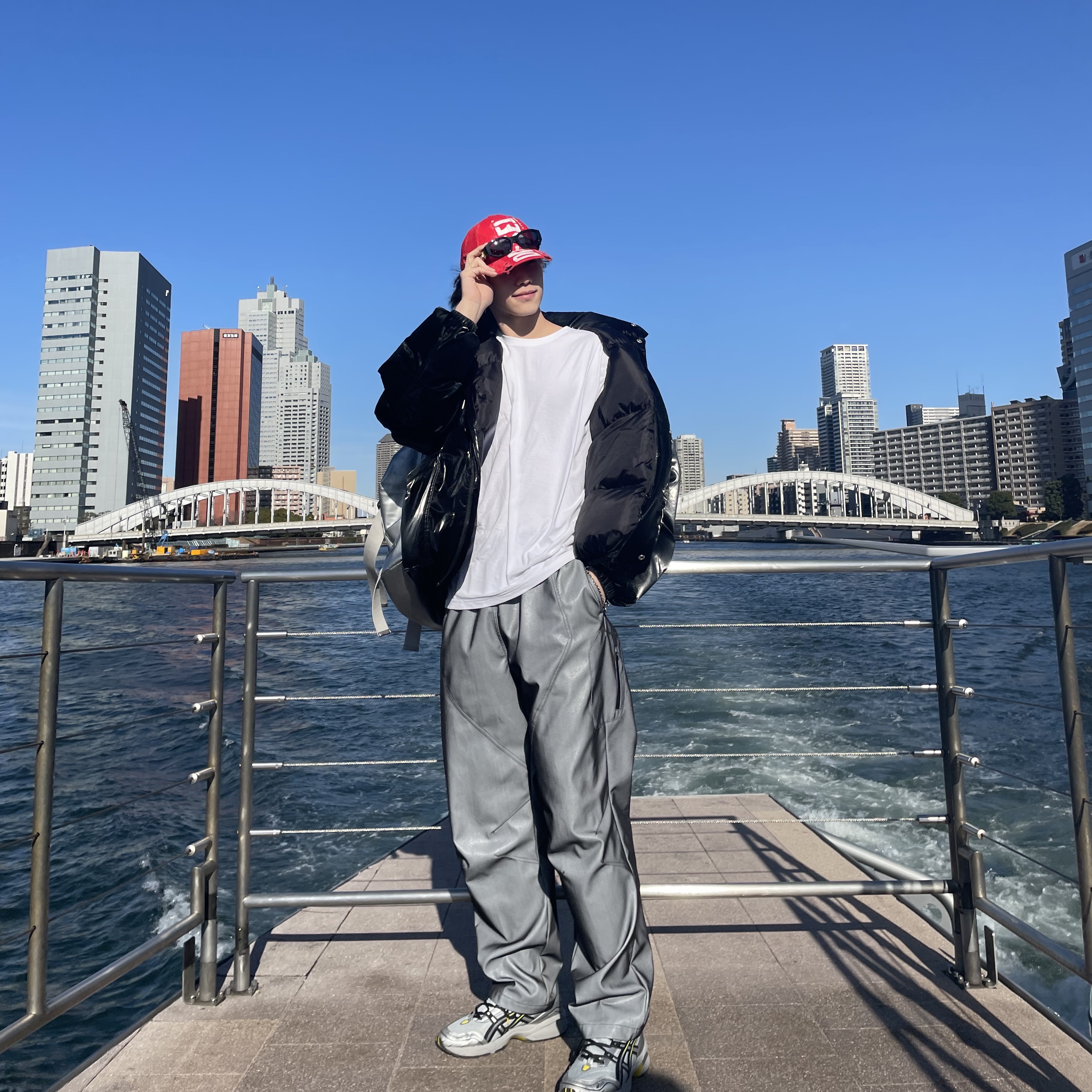 Diesel C-Ewan Baseball Cap with Diesel Lettering Red 착용 스타일 - 2