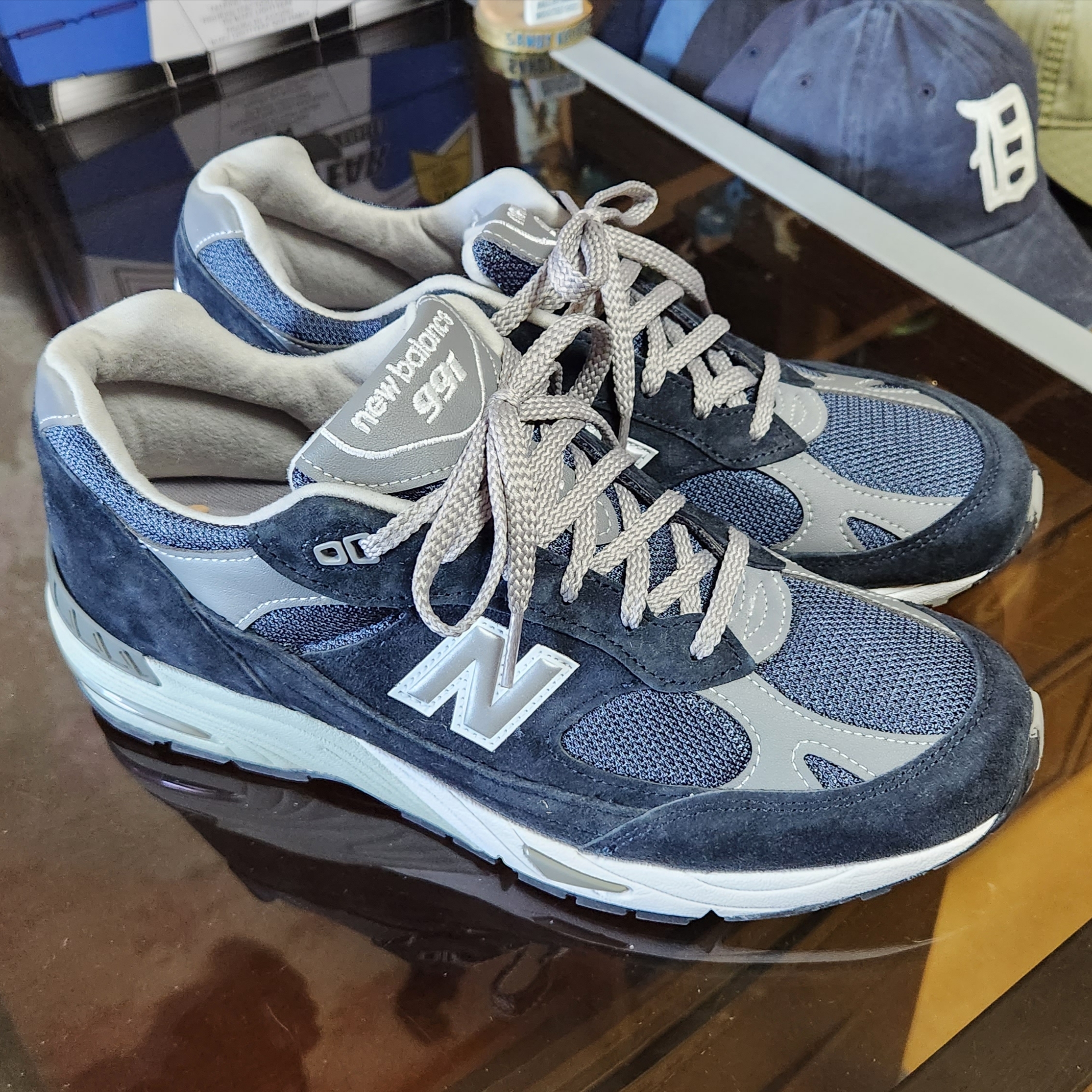 New Balance 991 Made in UK Navy 착용 스타일 - 2