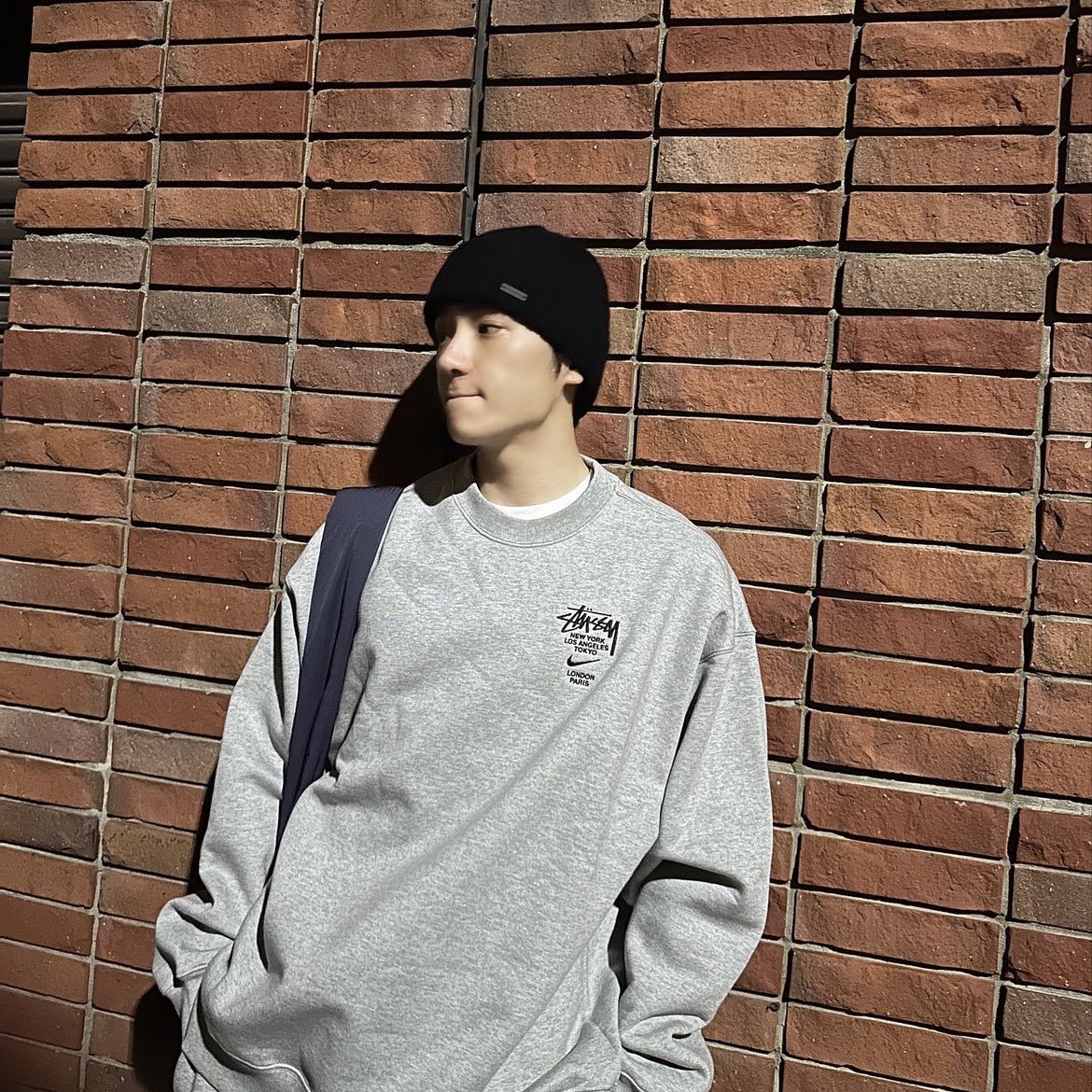 Nike x Stussy NRG ZR Fleece Crewneck Heather Grey - US/EU 착용 스타일 - 2
