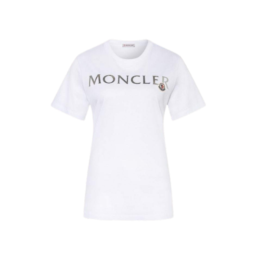 (W) 몽클레르 로고 패치 티셔츠 옵티컬 화이트 - 21FW