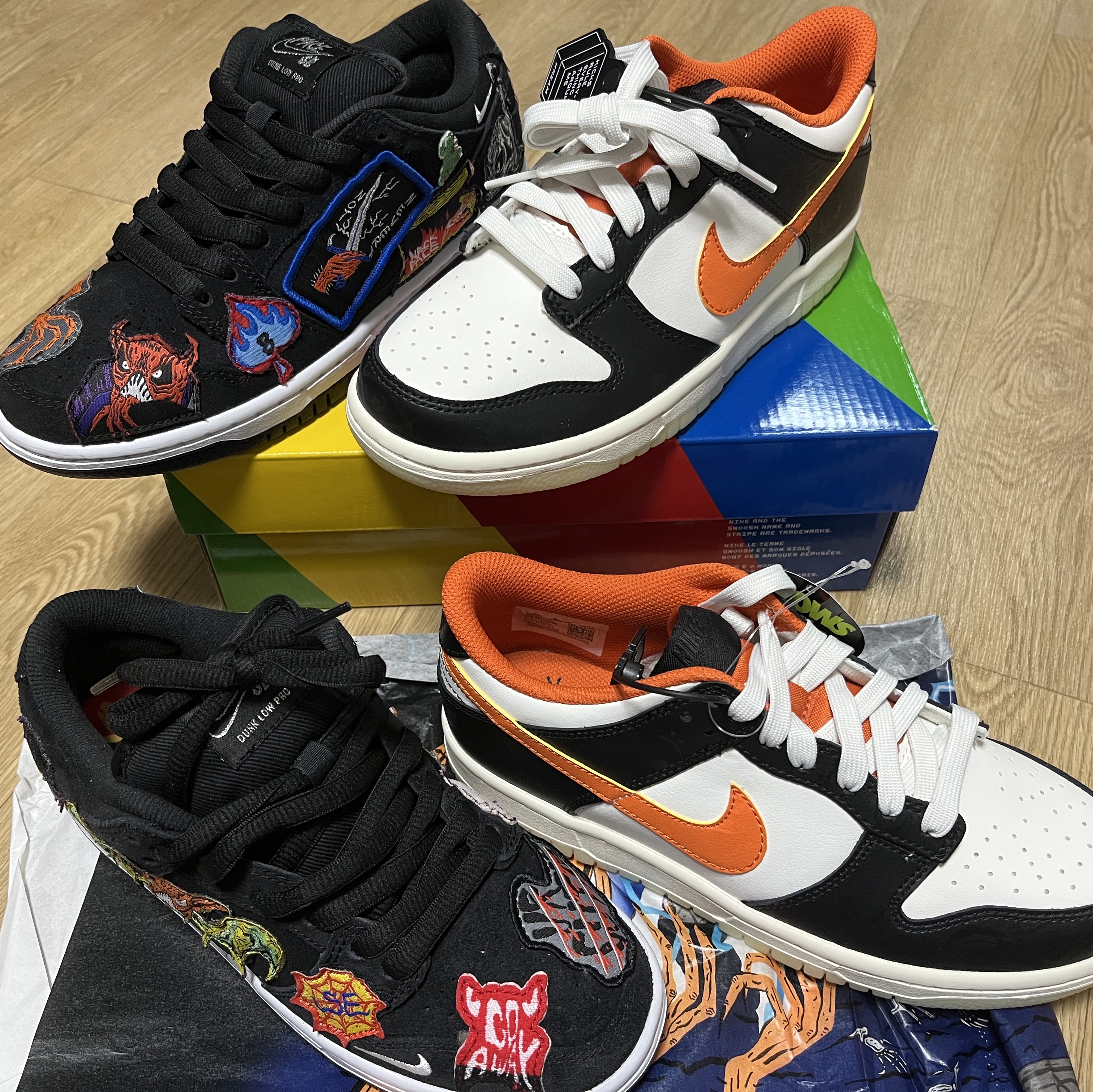 Nike x Neckface SB Dunk Low Pro Black, (GS) Nike Dunk Low PRM Halloween 착용 스타일 - 2