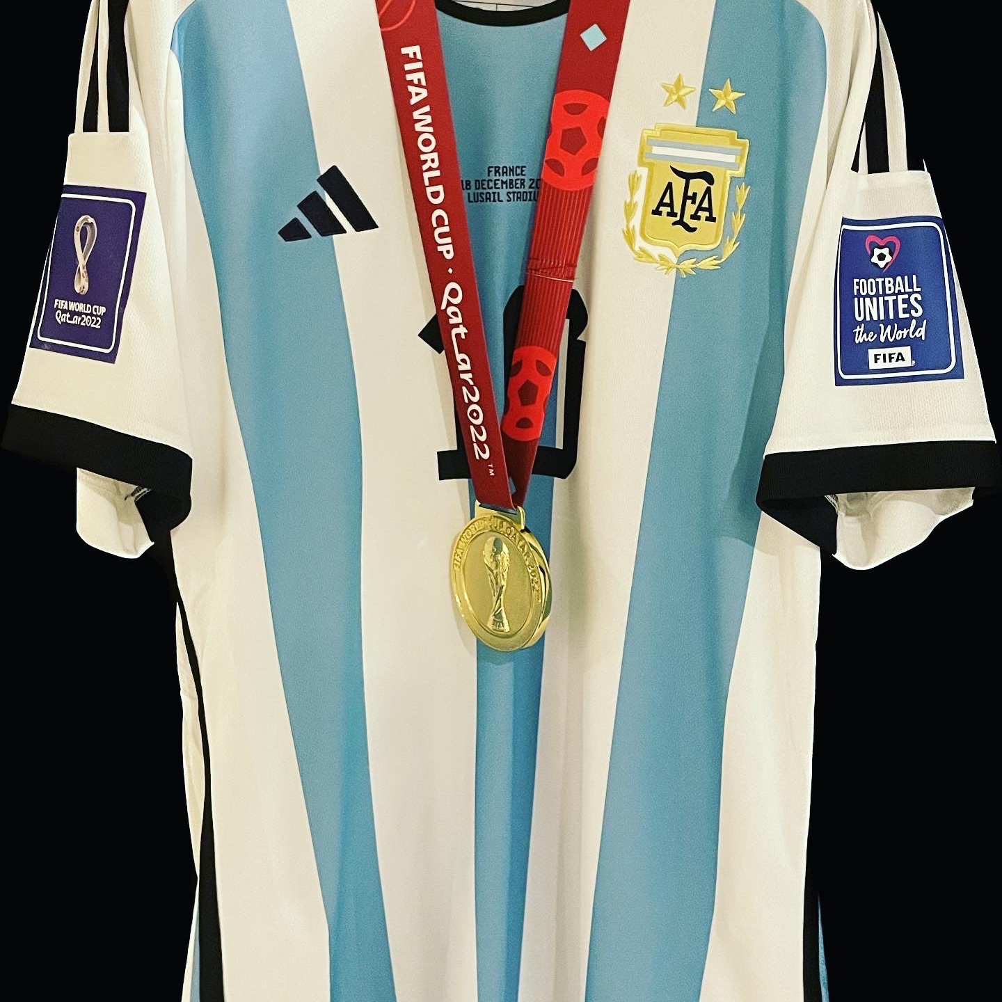 Adidas Argentina Home Jersey 2022 White Light Blue - KR Sizing (Non Marking Ver.) 착용 스타일 - 1