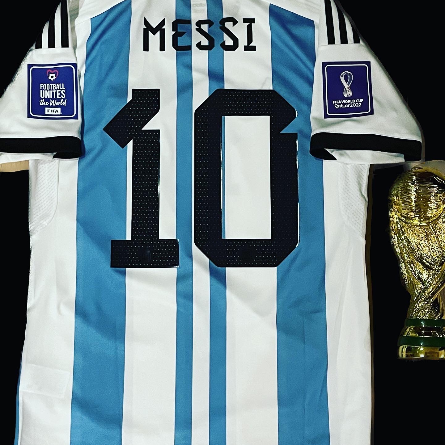 Adidas Argentina Home Jersey 2022 White Light Blue - KR Sizing (Non Marking Ver.) 착용 스타일 - 2