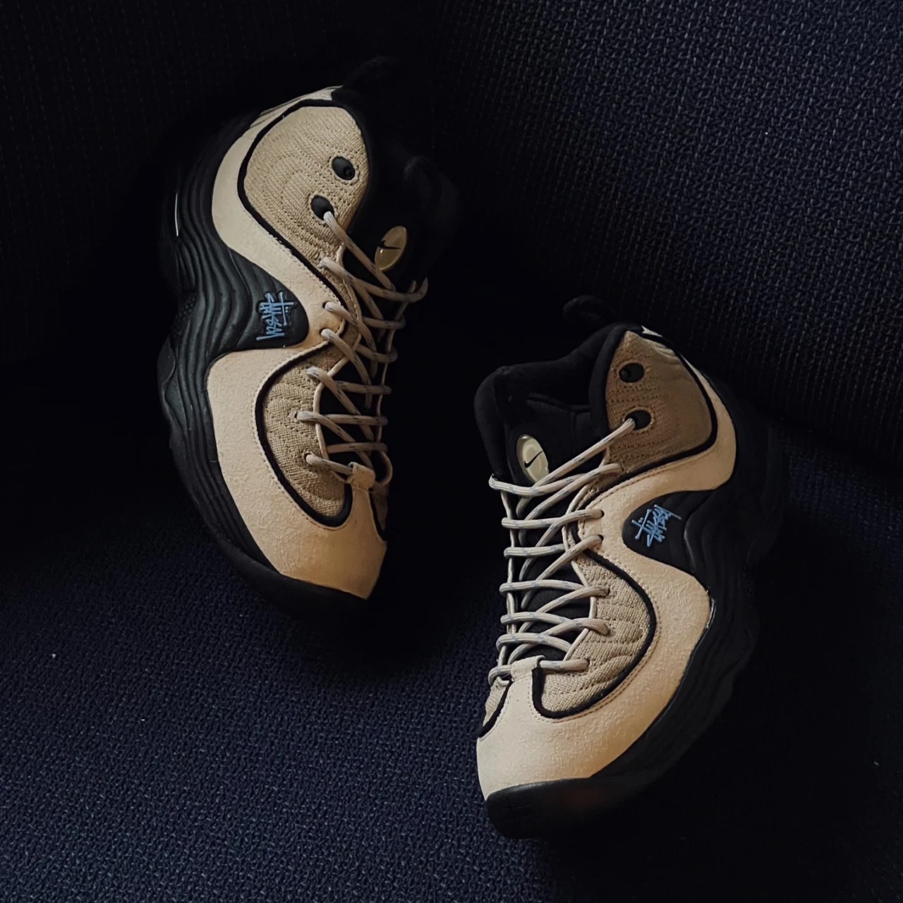 Nike x Stussy Air Penny II Rattan and Limestone, Nike x Stussy Air Penny II Black 착용 스타일 - 2