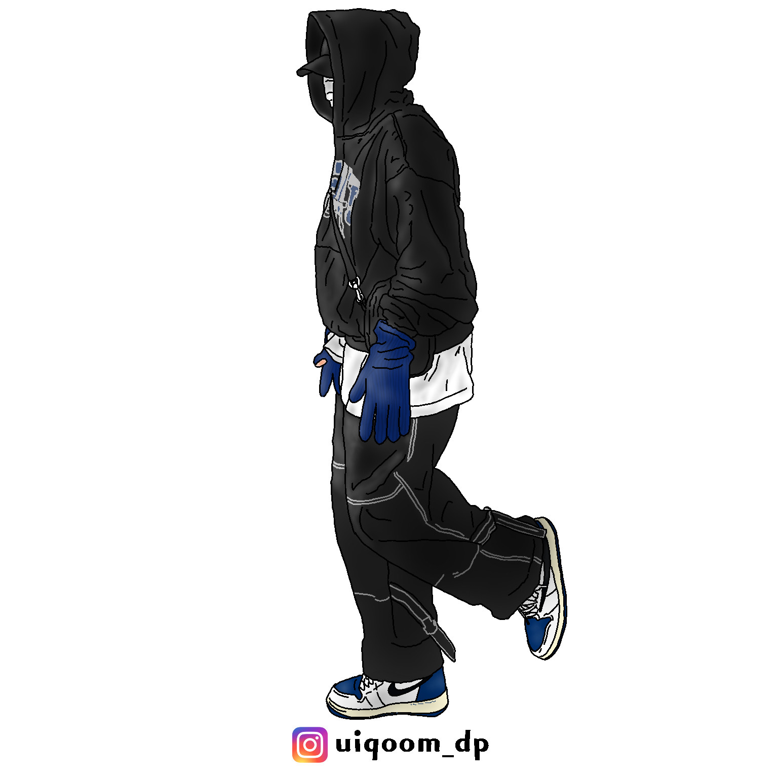 Jordan 1 x Travis Scott x Fragment Retro High OG SP Military Blue 착용 스타일